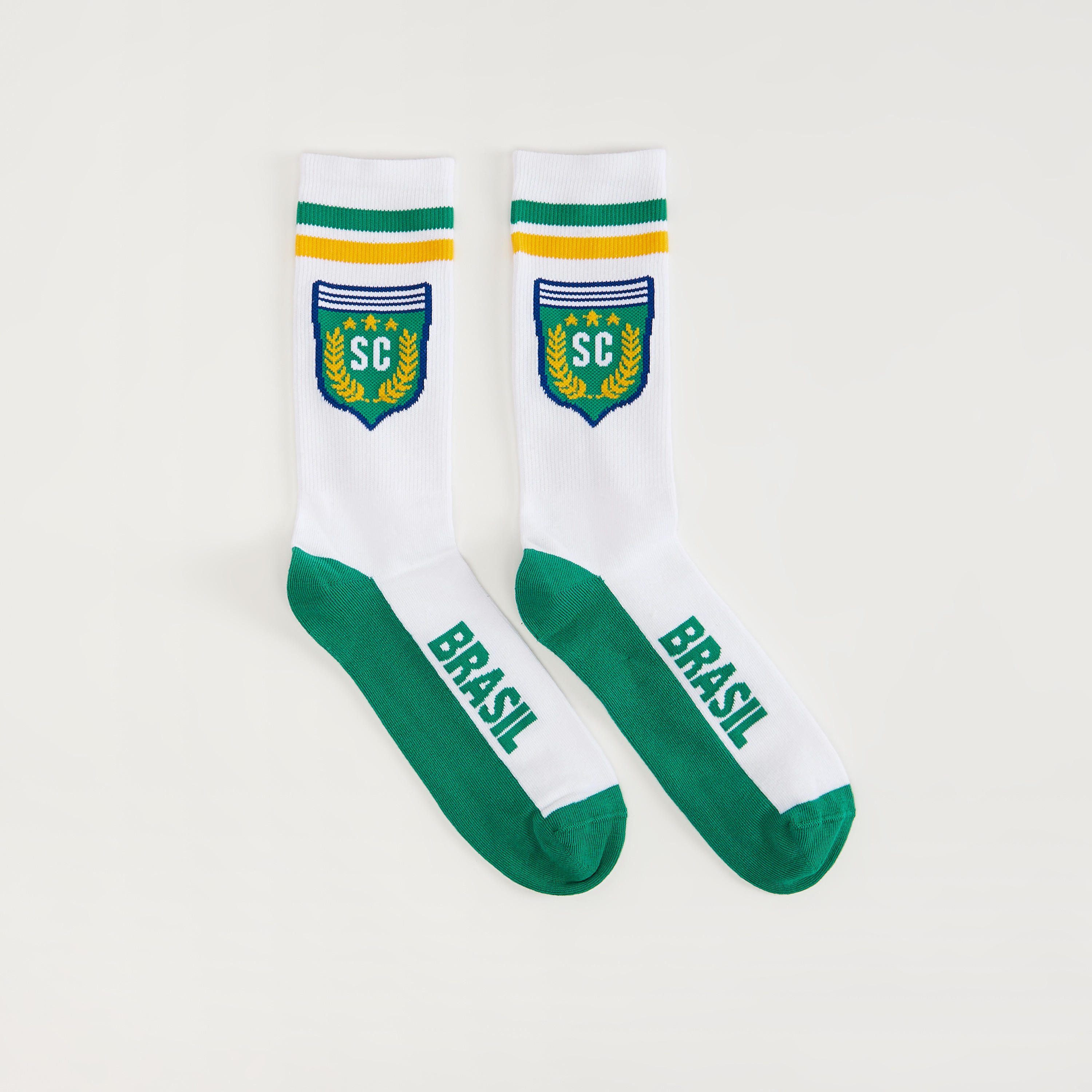 Brazil Football Crew Length Socks -men-socks-image-1