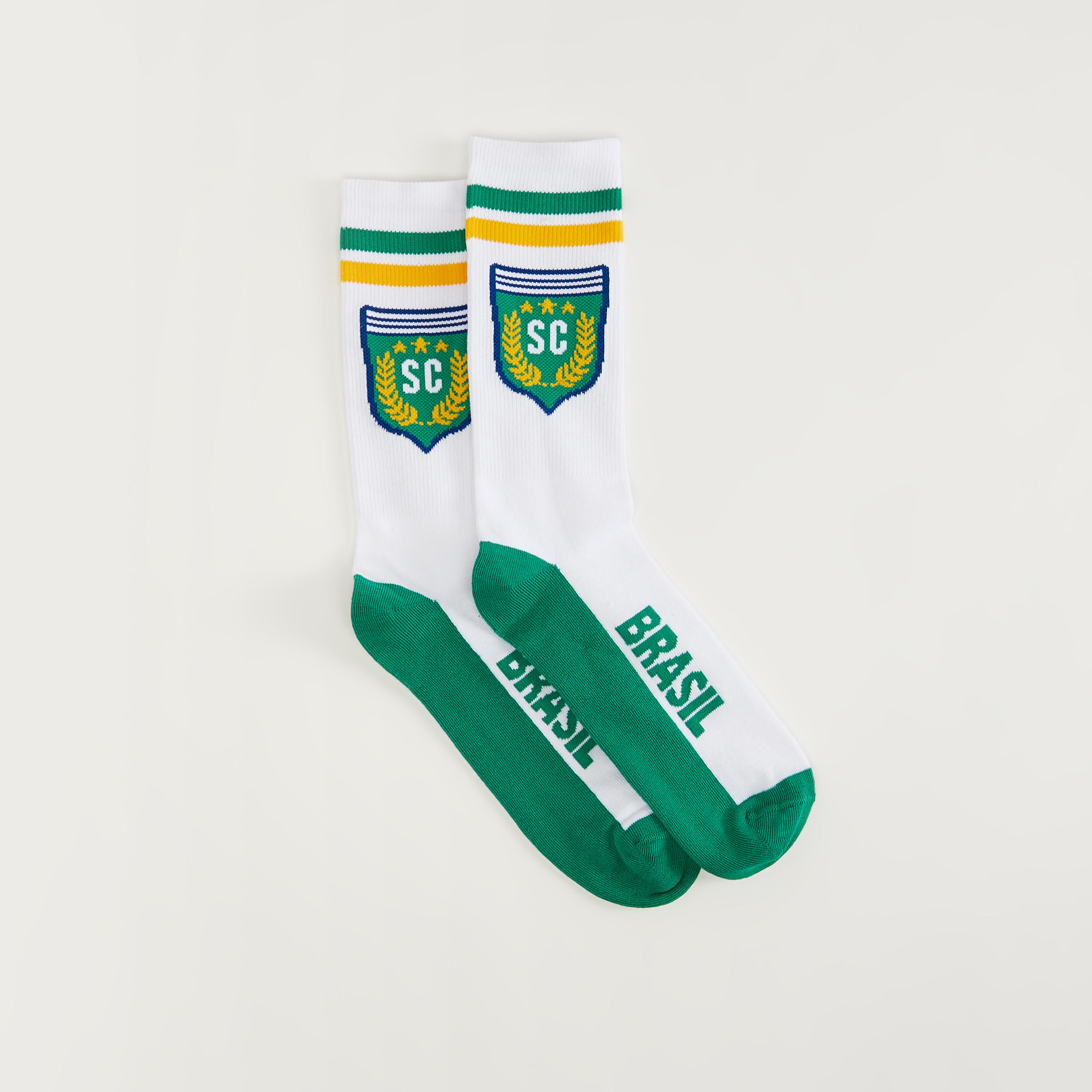 Brazil Football Crew Length Socks -men-socks-image-2