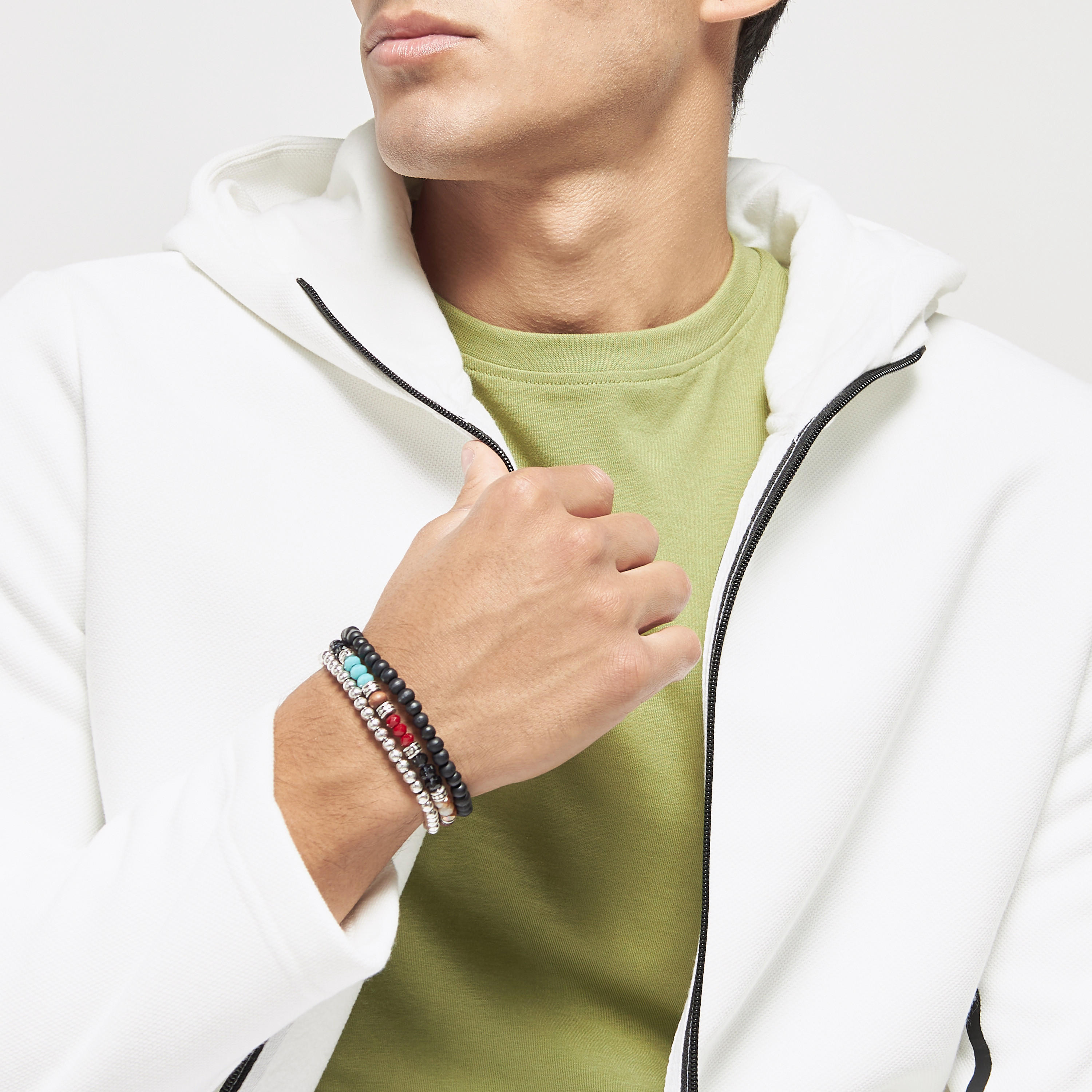 سوار مزين بالخرز - طقم 3 قطع-men-watchesandjewellery-bracelets-image-2