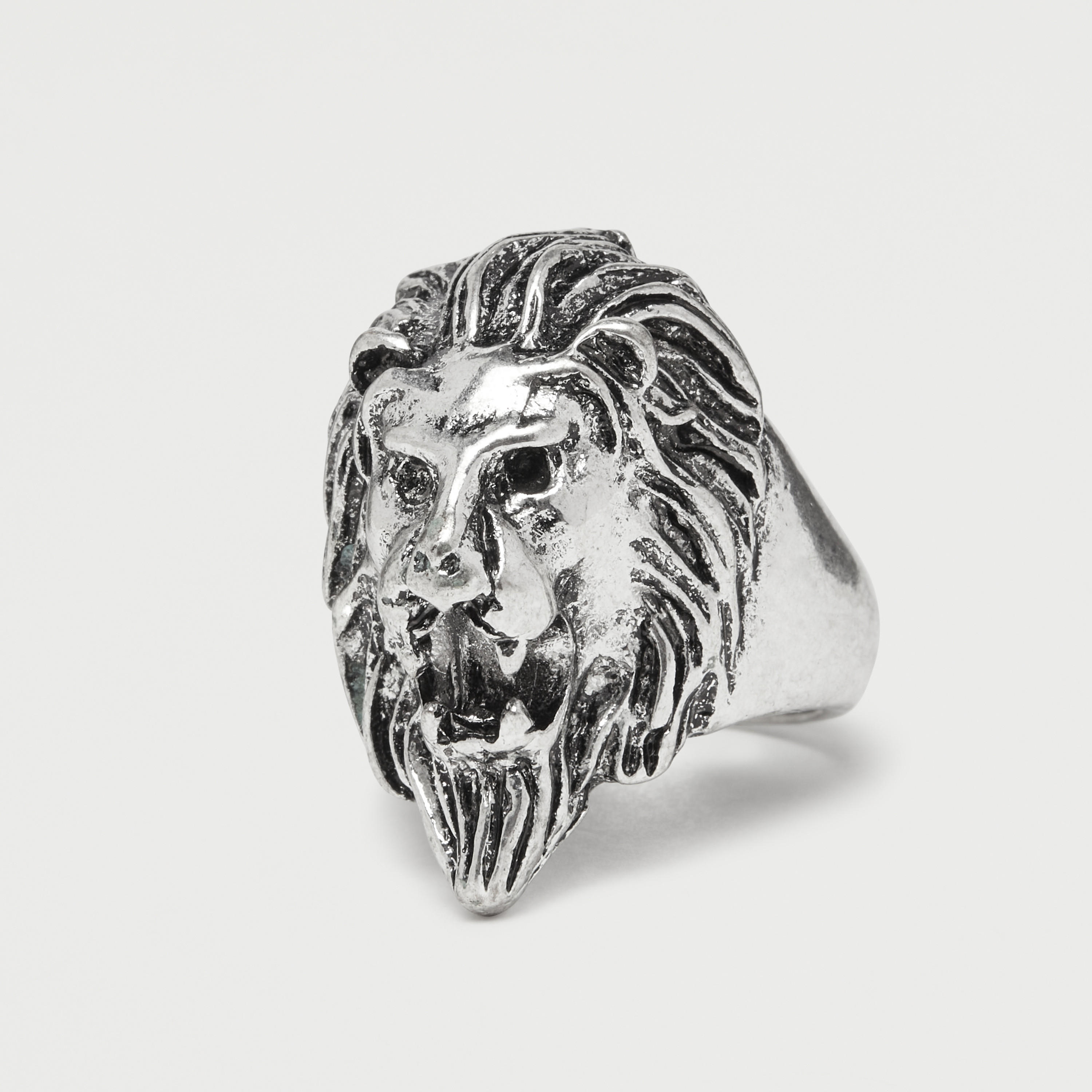 خاتم ميتاليك محفور بوجه أسد-men-watchesandjewellery-rings-image-2