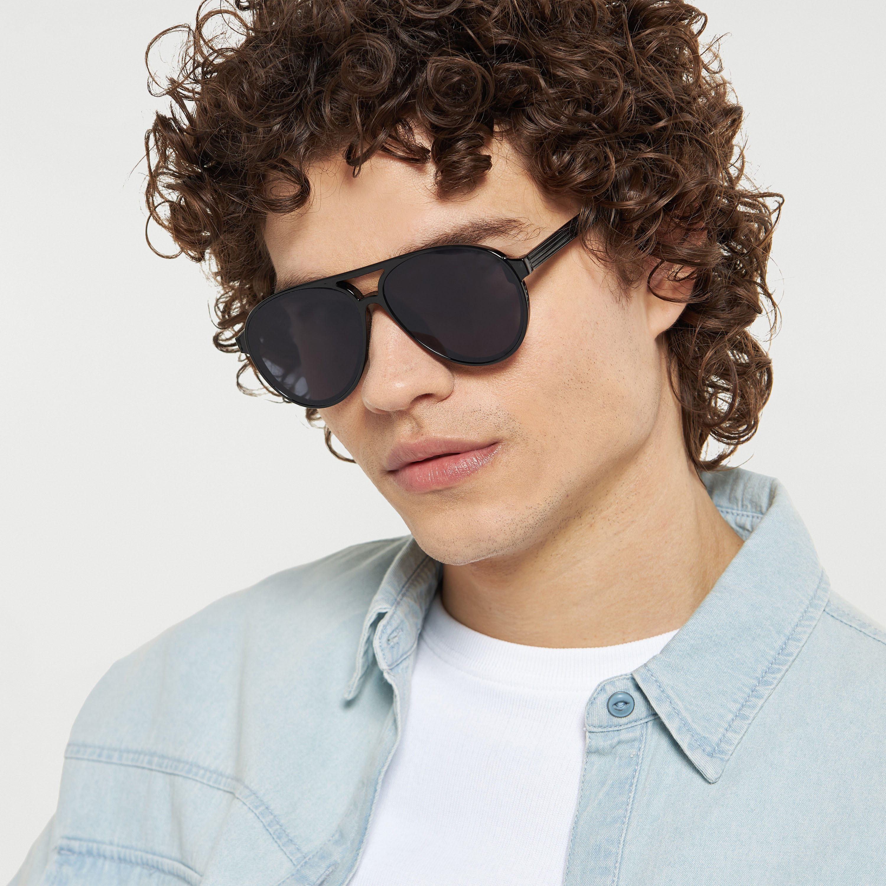 نظّارة شمسيّة بإطار كامل وعدسات ملوّنة ووسادات أنف-men-sunglasses-image-2
