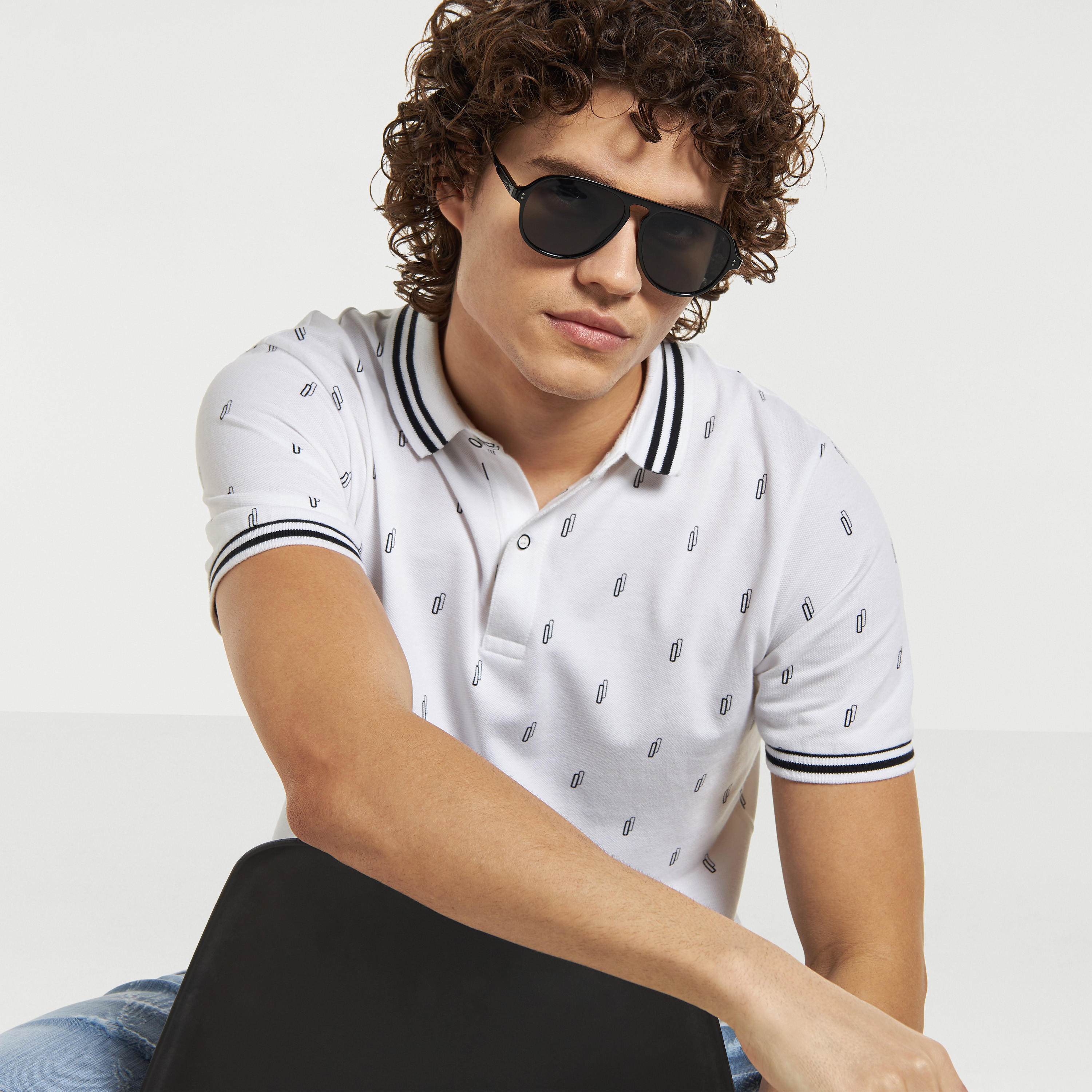 نظّارة شمسيّة بإطار كامل وعدسات ملوّنة ووسادات أنف-men-sunglasses-image-2