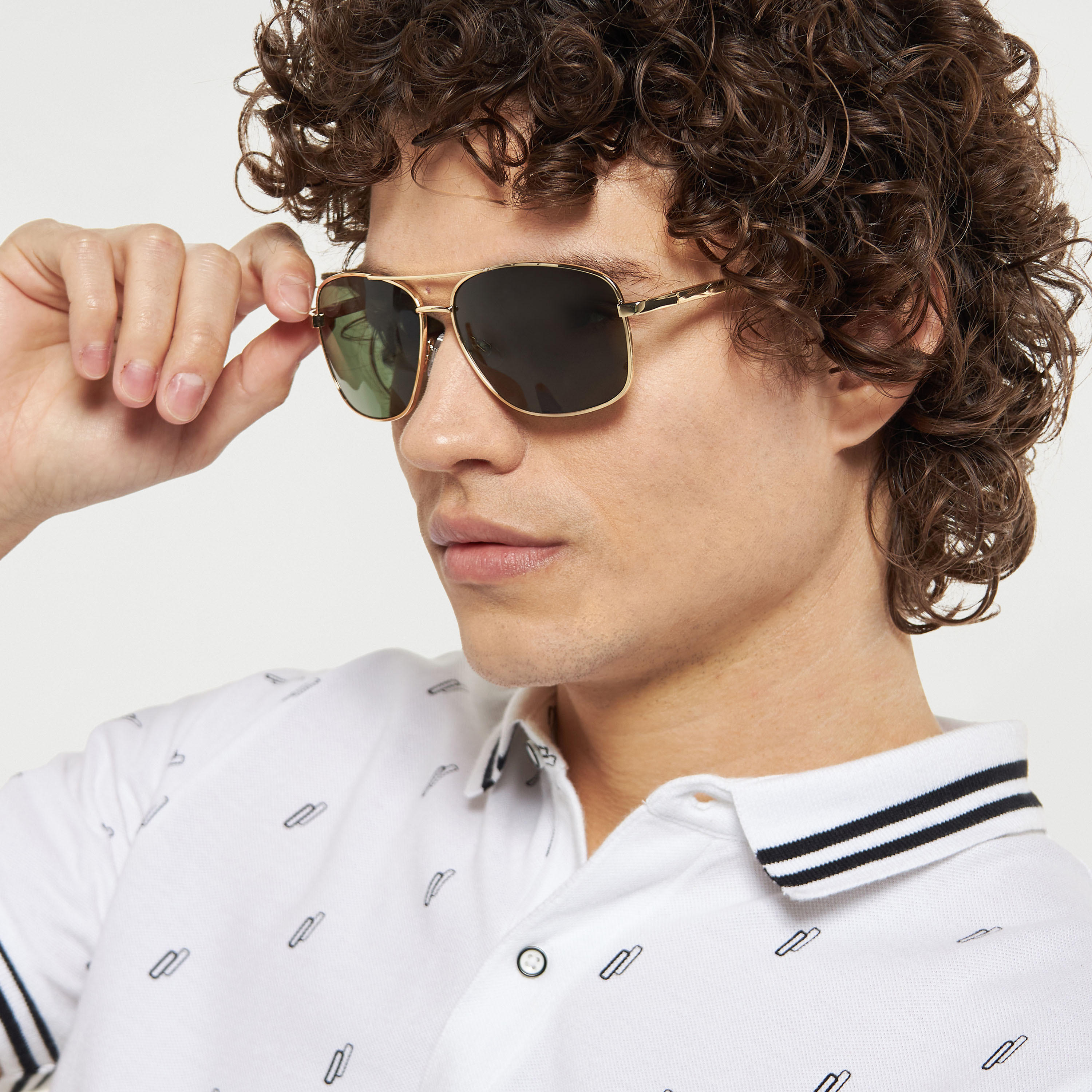 نظّارة شمسيّة بإطار كامل وعدسات ملوّنة ووسادات أنف-men-sunglasses-image-2