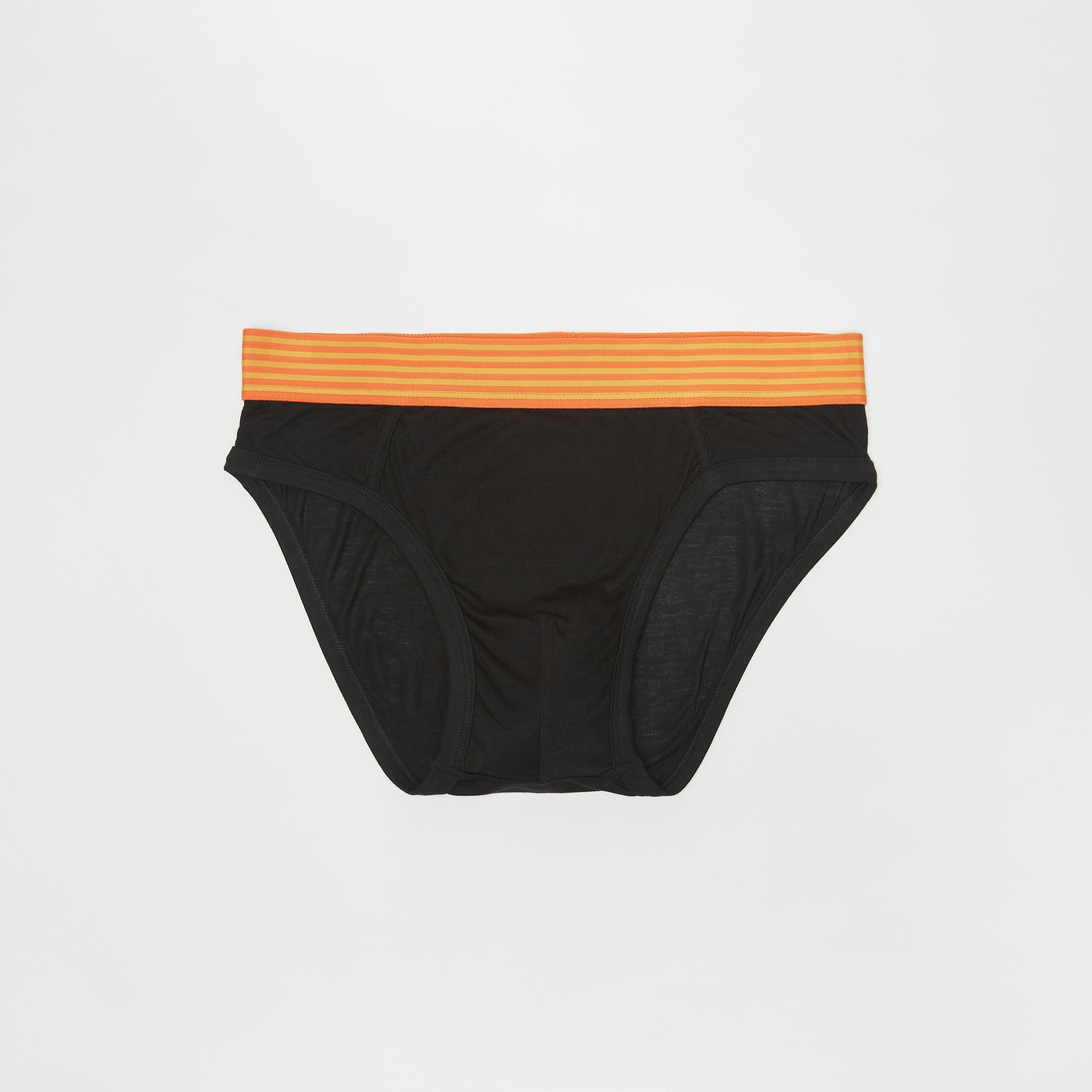 Solid Briefs with Striped Elasticated Waistband - Set of 3-men-clothing-innerwear-underwear-image-3