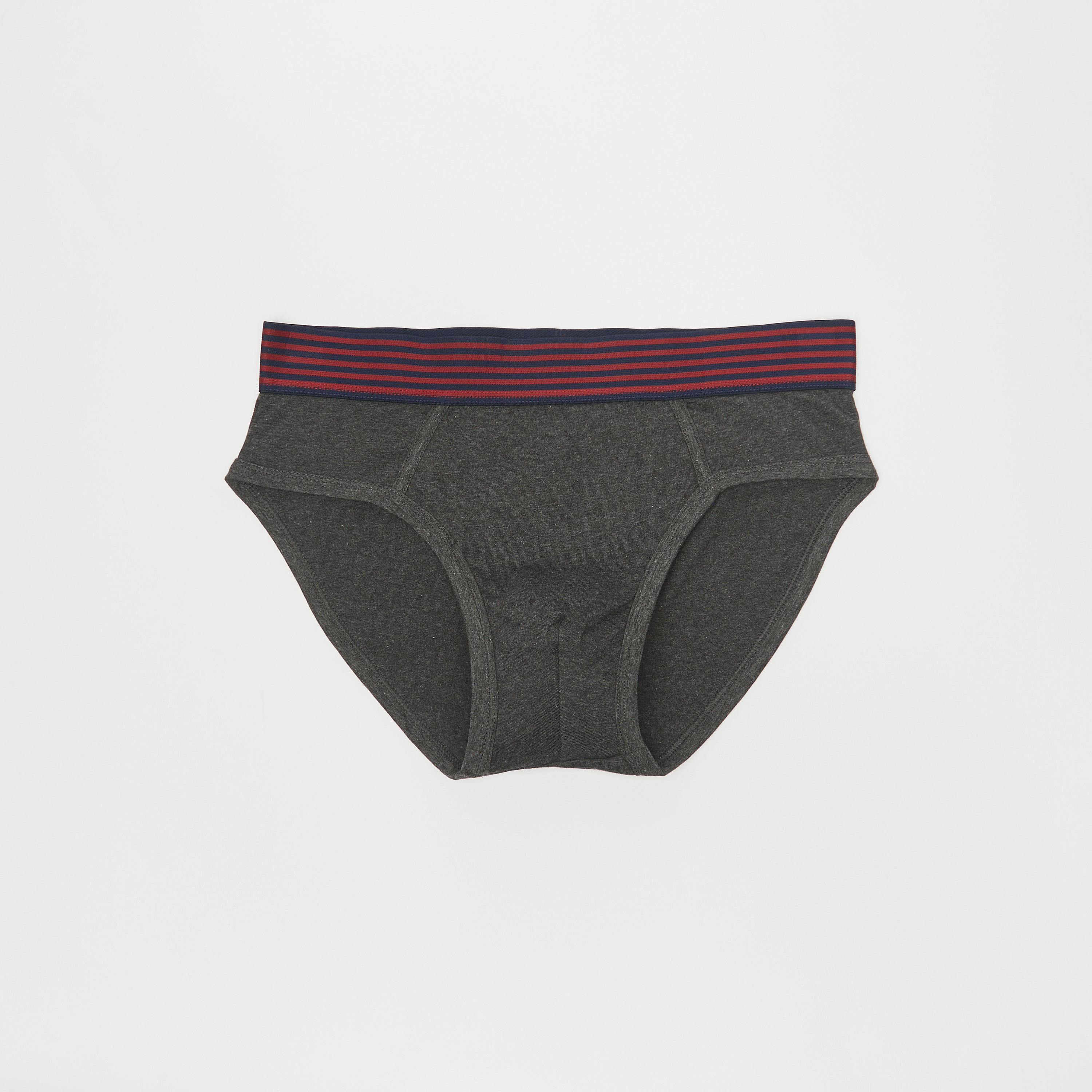 Solid Briefs with Striped Elasticated Waistband - Set of 3-men-clothing-innerwear-underwear-image-7