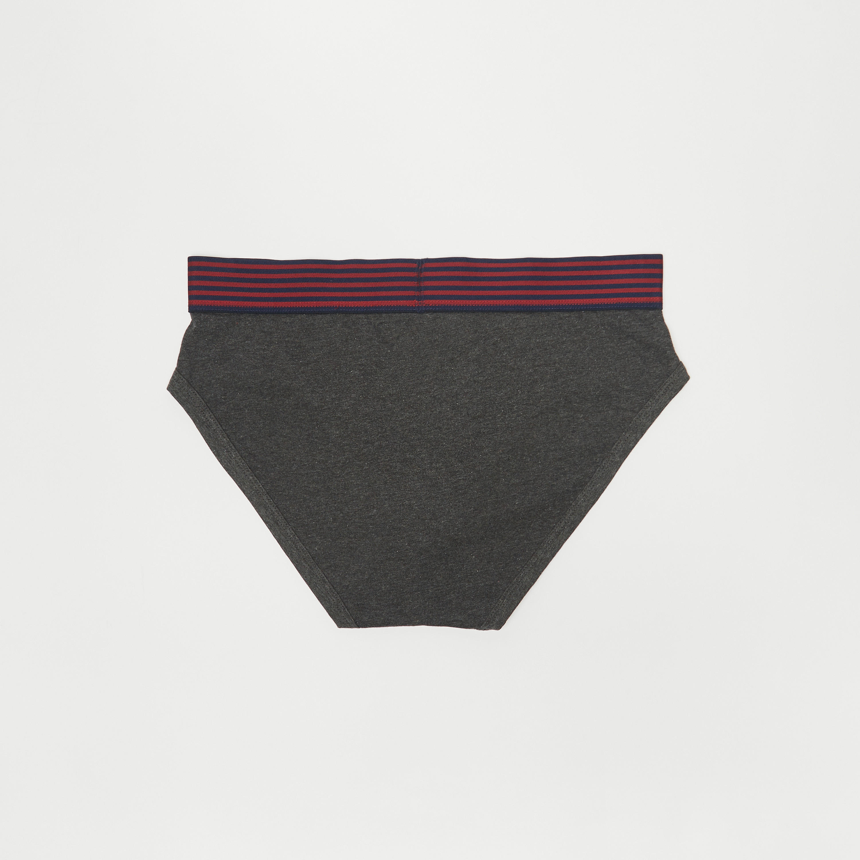 Solid Briefs with Striped Elasticated Waistband - Set of 3-men-clothing-innerwear-underwear-image-8