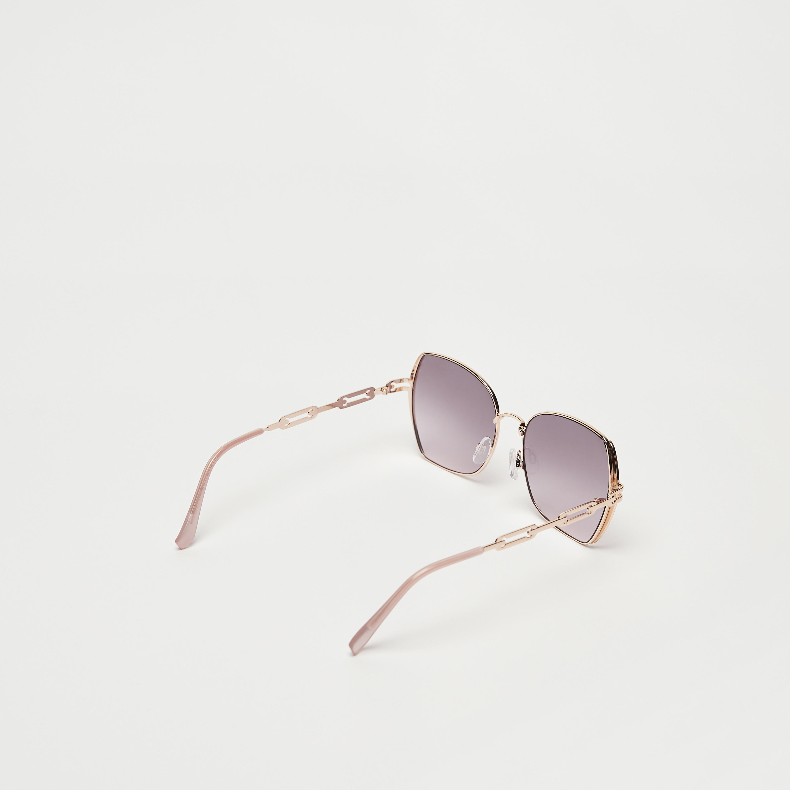 Butterfly Frame Tinted Sunglasses with Nose Pads and Chain Arm-women-sunglasses-image-3