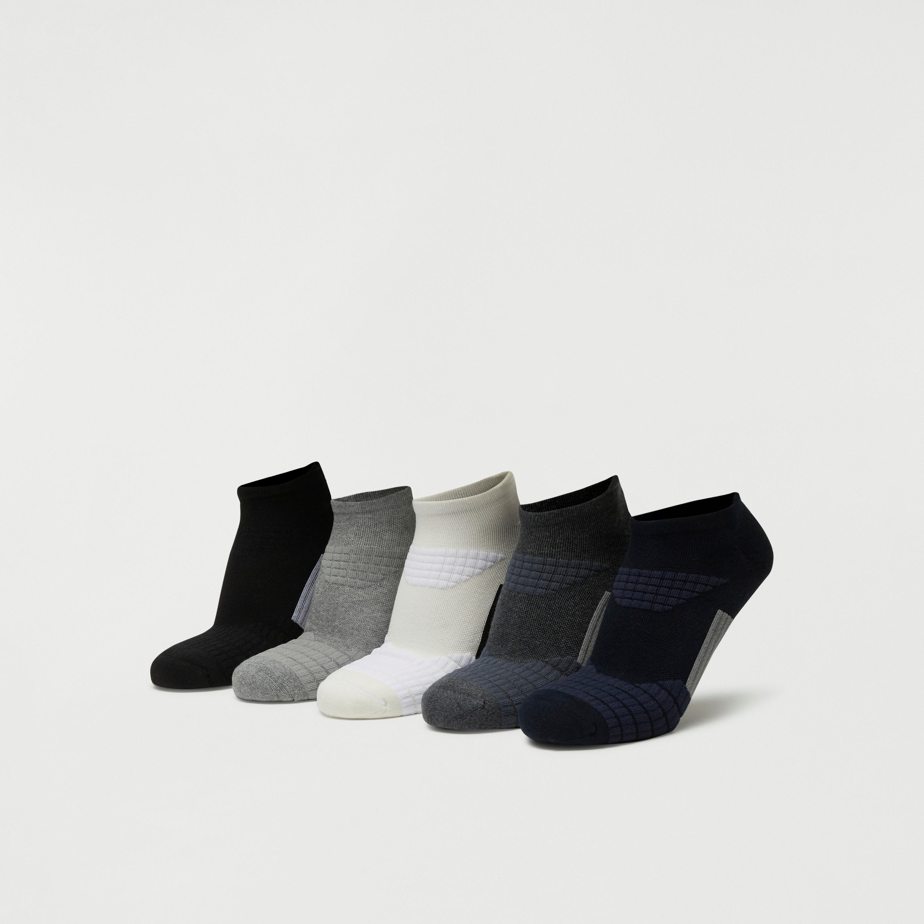 جوارب بارزة الملمس بطول الكاحل - طقم من 5-men-socks-image-1