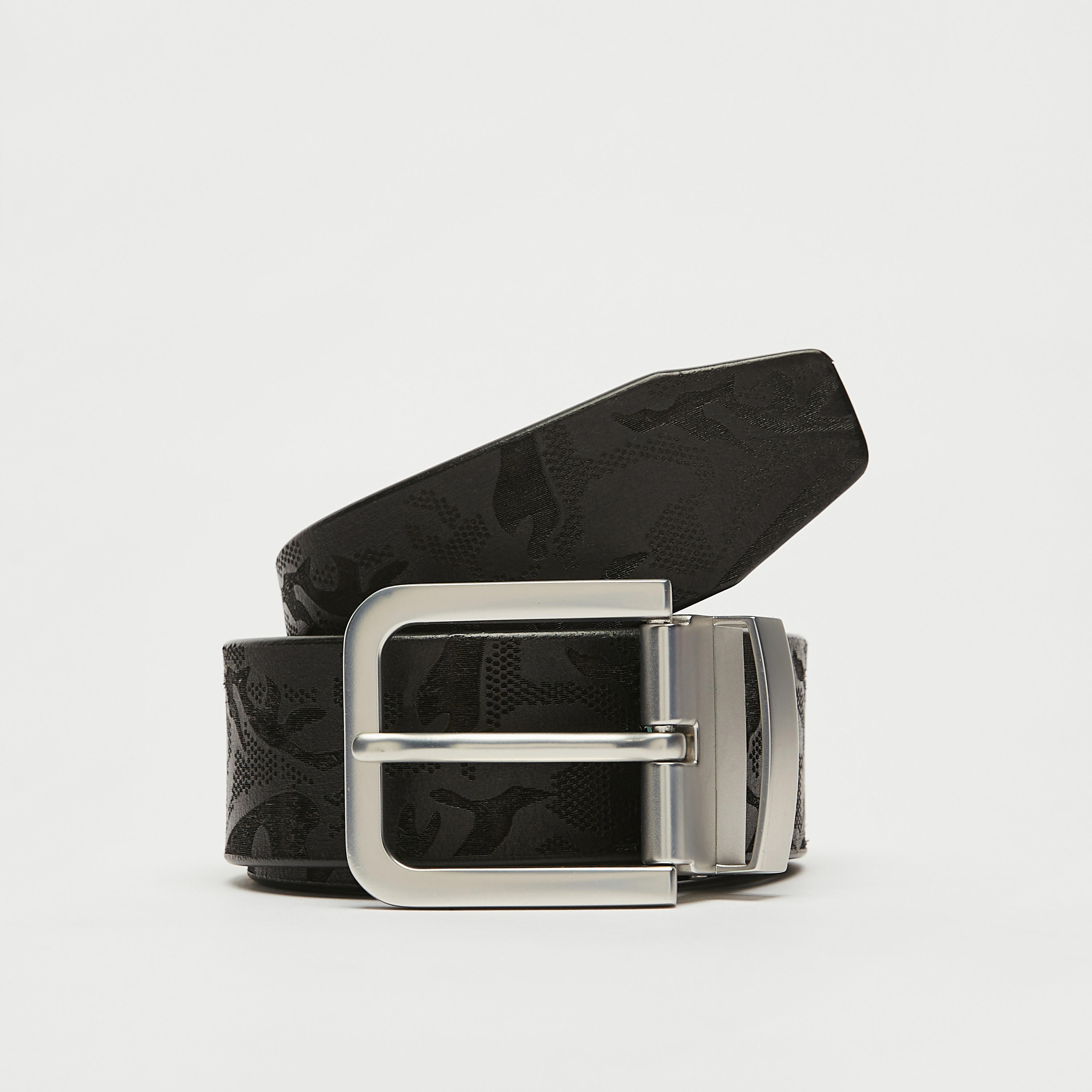 Lee Cooper Textured Leather Belt with Pin Buckle Closure-men-beltsandwallets-belts-image-1