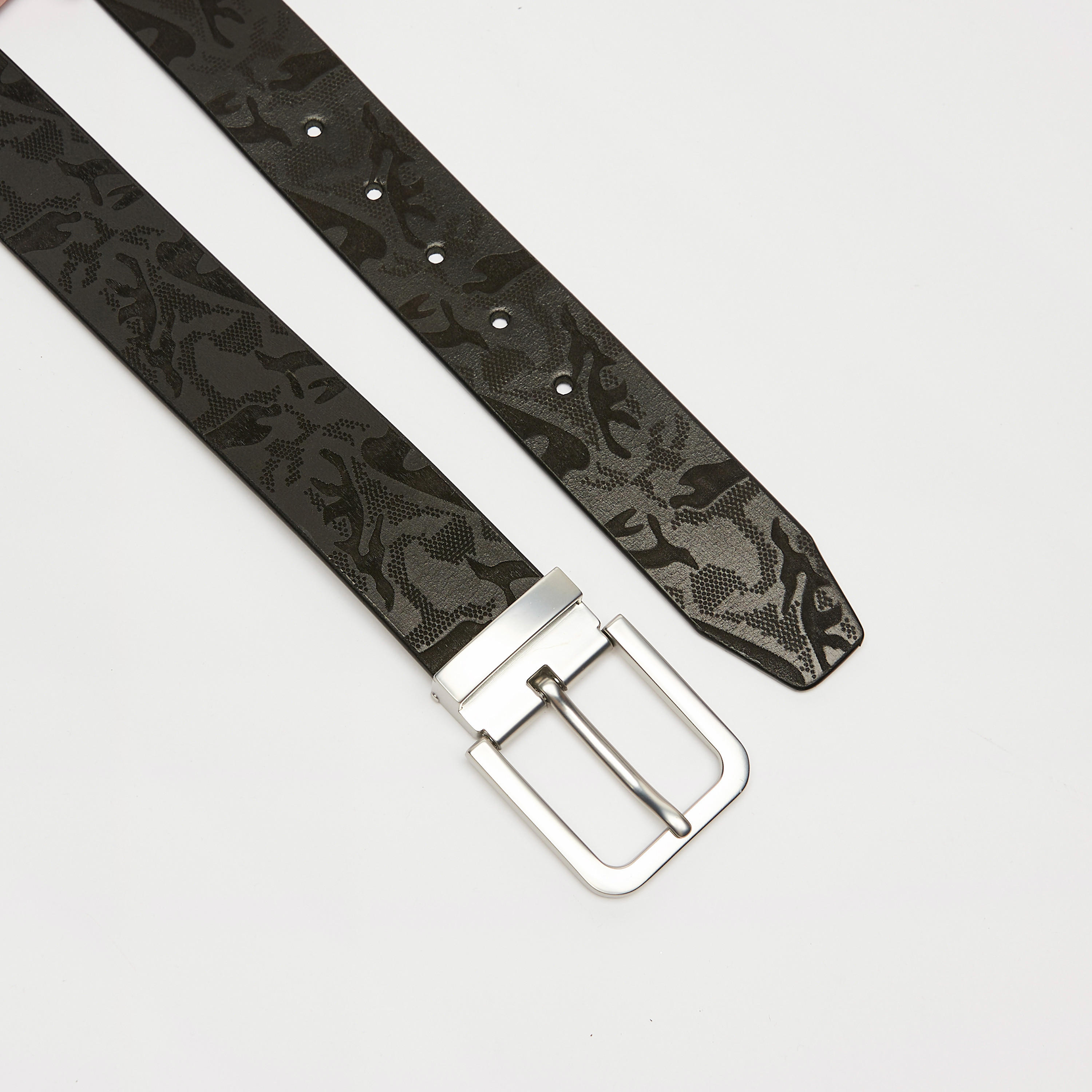 Lee Cooper Textured Leather Belt with Pin Buckle Closure-men-beltsandwallets-belts-image-3