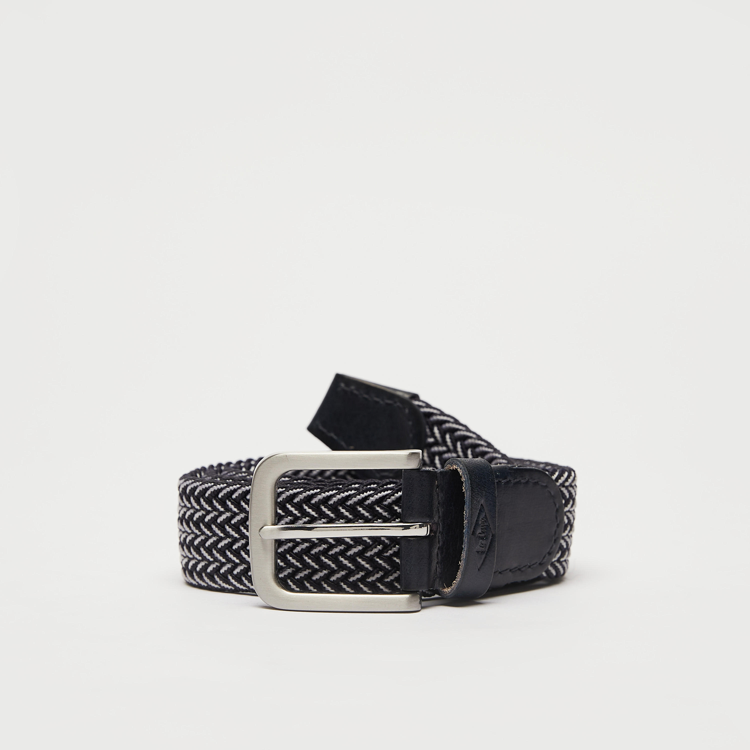 حزام جلد بارز الملمس بإبزيم إغلاق بدبوس من لي كوبر-men-beltsandwallets-belts-image-4