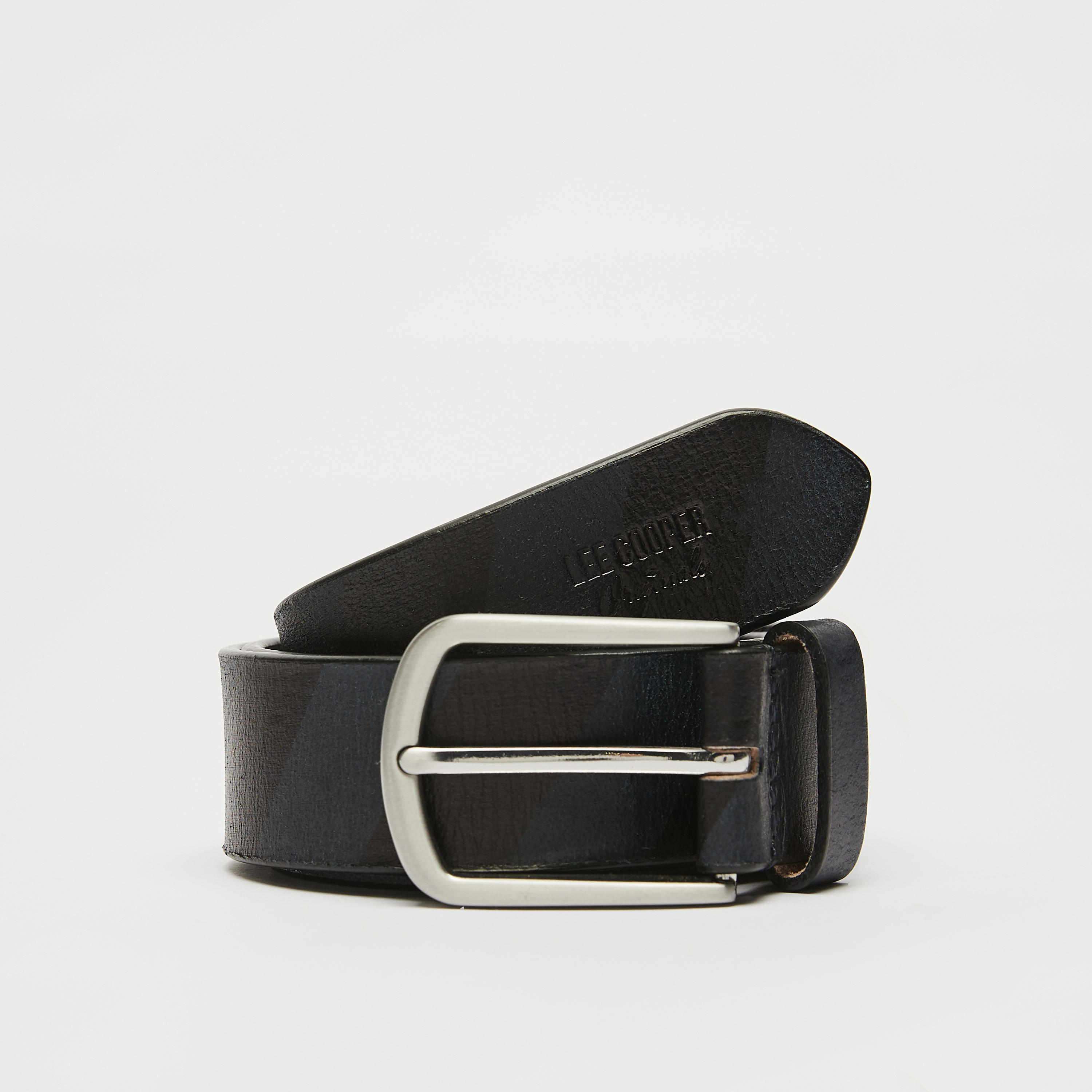 Lee Cooper Textured Leather Belt with Pin Buckle Closure-men-beltsandwallets-belts-image-1