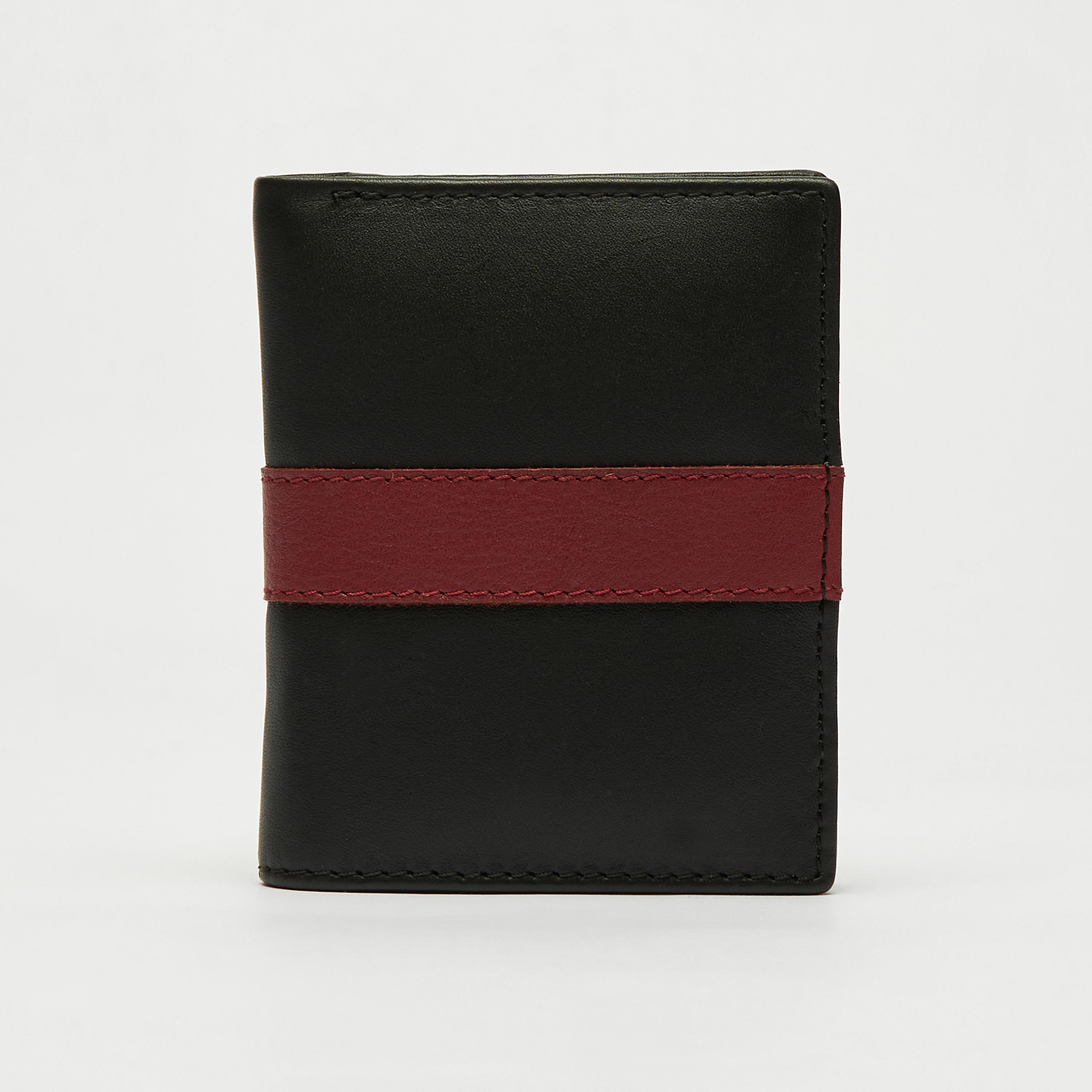 محفظة جلد مخطّطة بطية ثنائية بزر إغلاق كباس-men-beltsandwallets-wallets-image-4