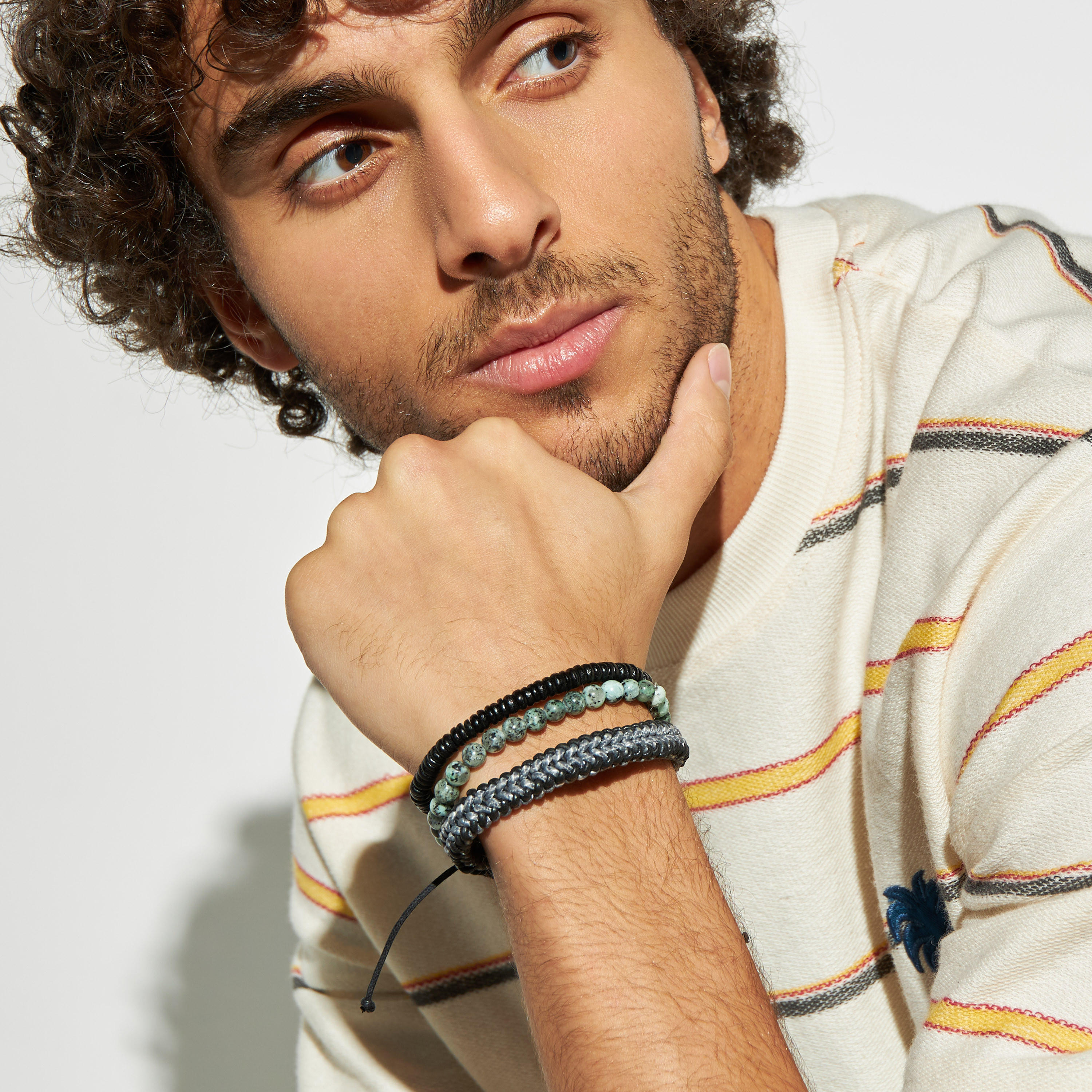 طقم أساور متنوعة - 3 قطع-men-watchesandjewellery-bracelets-image-4