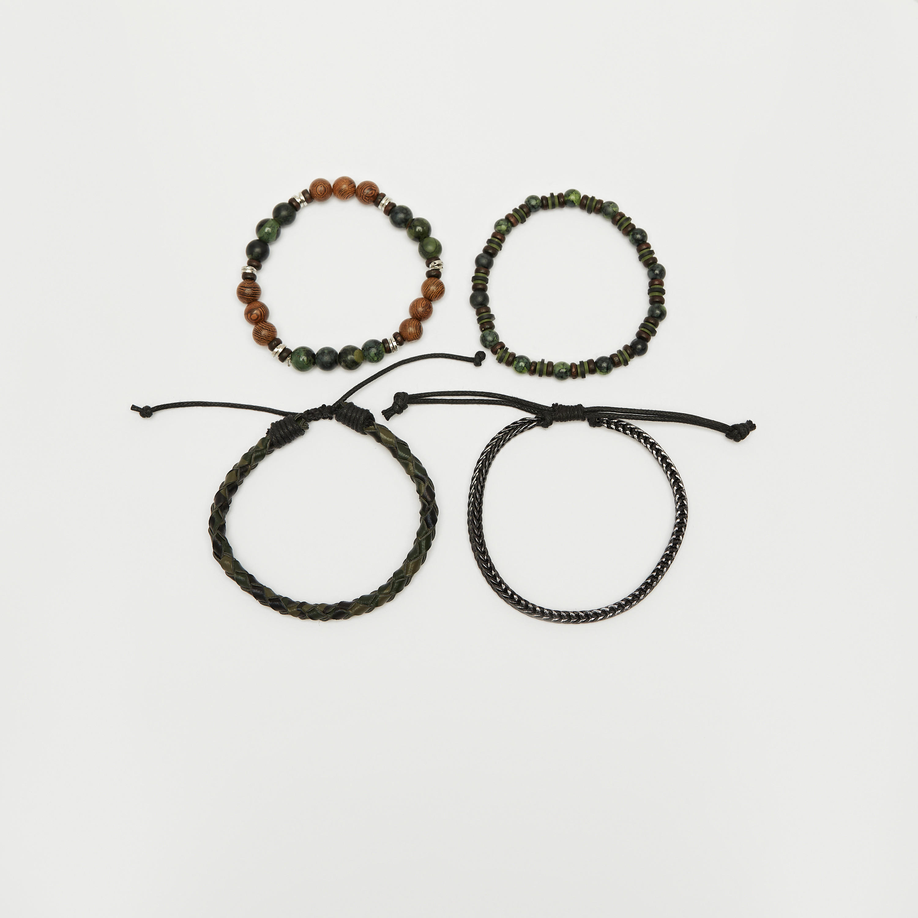 أساور متنوعة - طقم 4 قطع-men-watchesandjewellery-bracelets-image-1