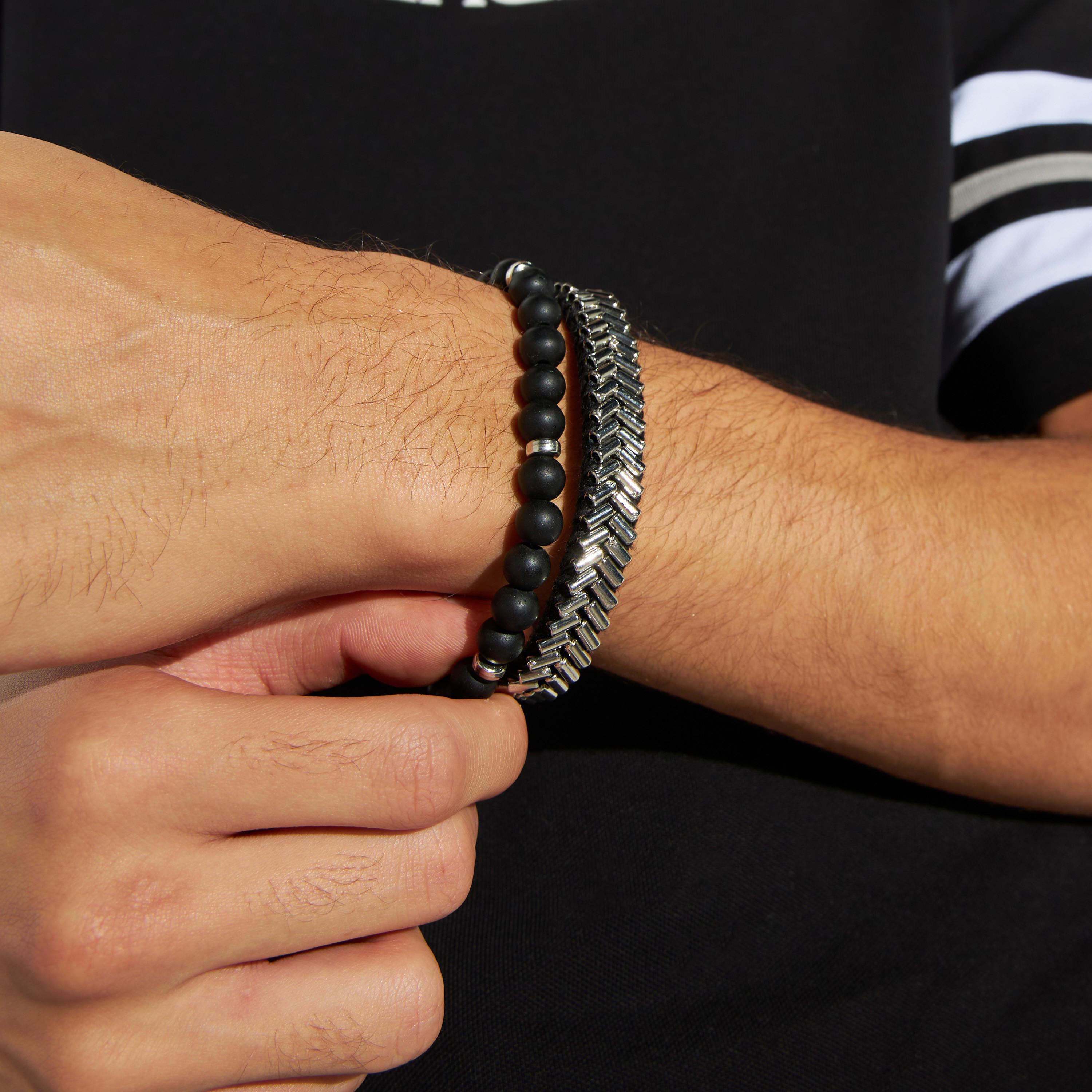 طقم أساور متنوعة - قطعتين-men-watchesandjewellery-bracelets-image-3