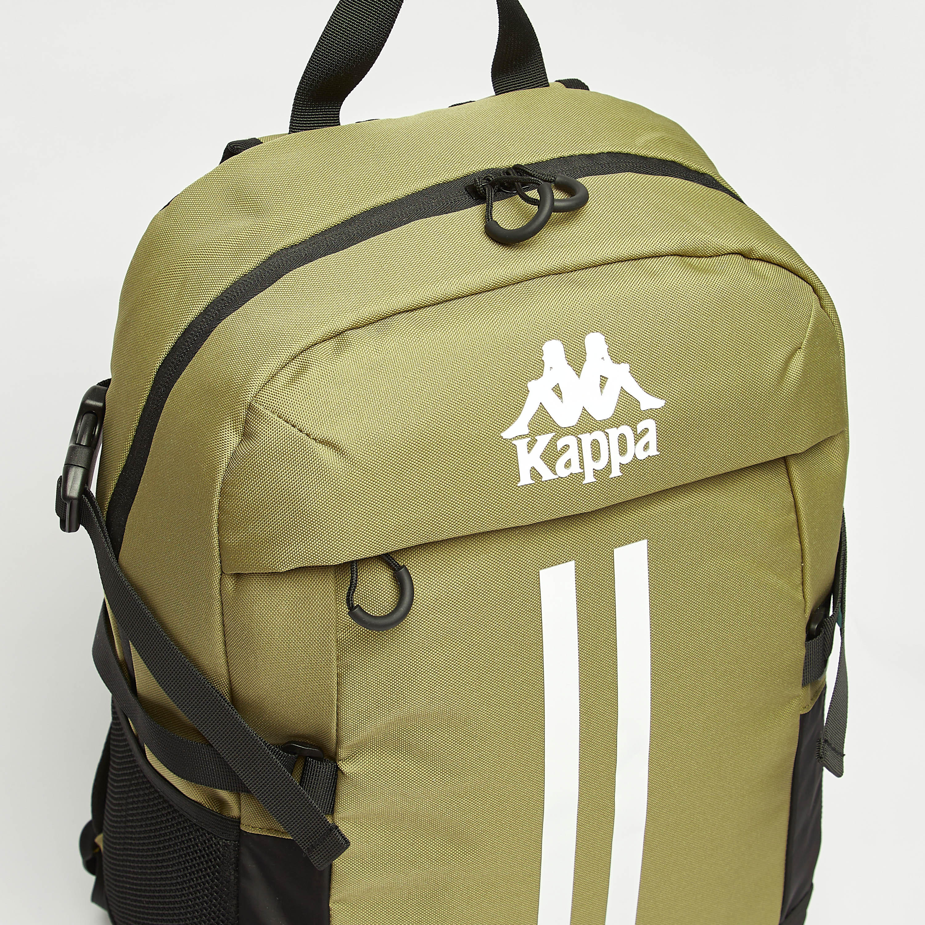 Kappa Logo Print Backpack with Adjustable Straps and Zip Closure-men-bags-image-5