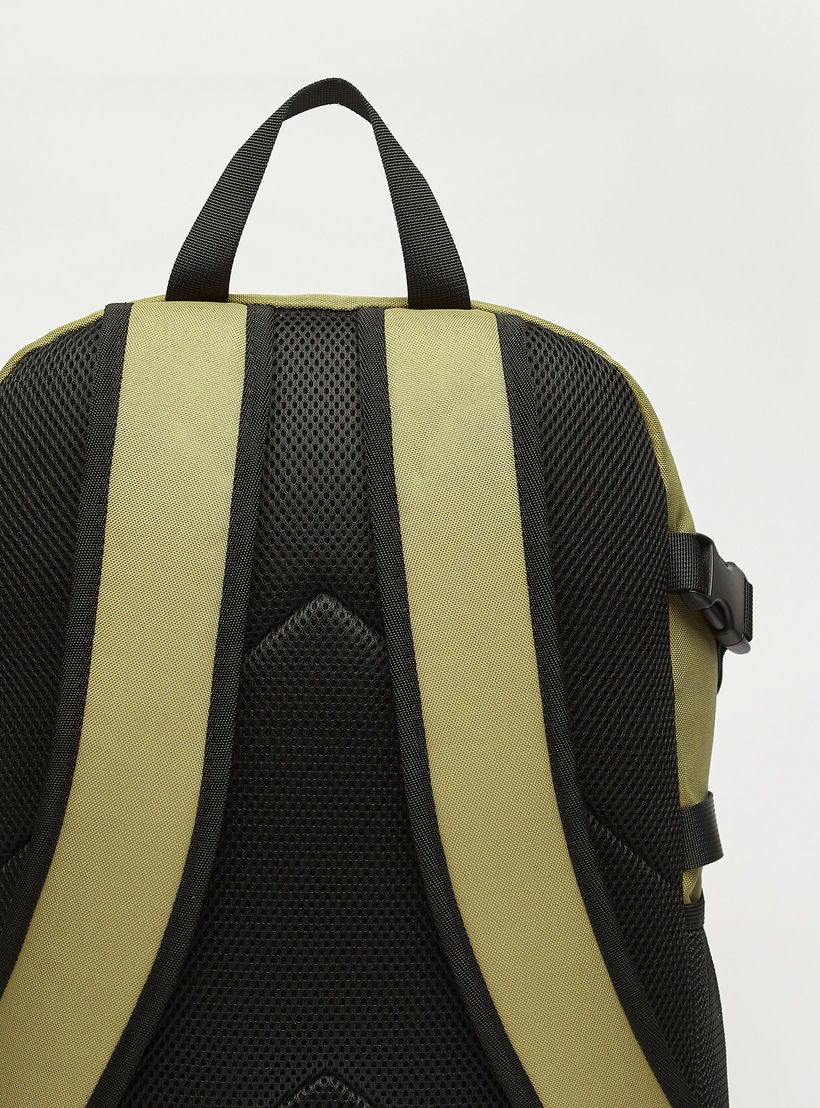 Kappa Logo Print Backpack with Adjustable Straps and Zip Closure-men-bags-image-6