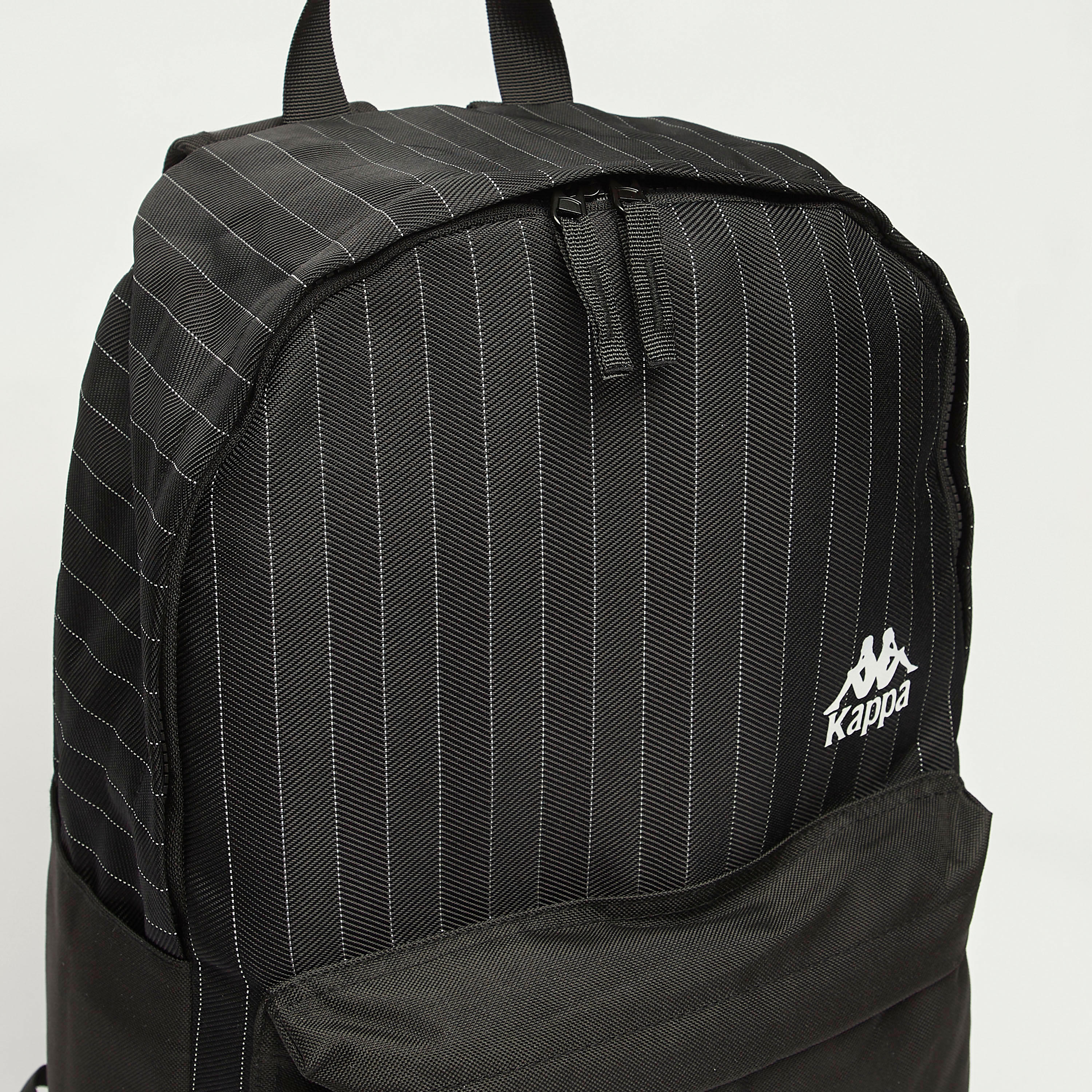 Kappa Logo Print Backpack with Adjustable Straps and Zip Closure-men-bags-image-5