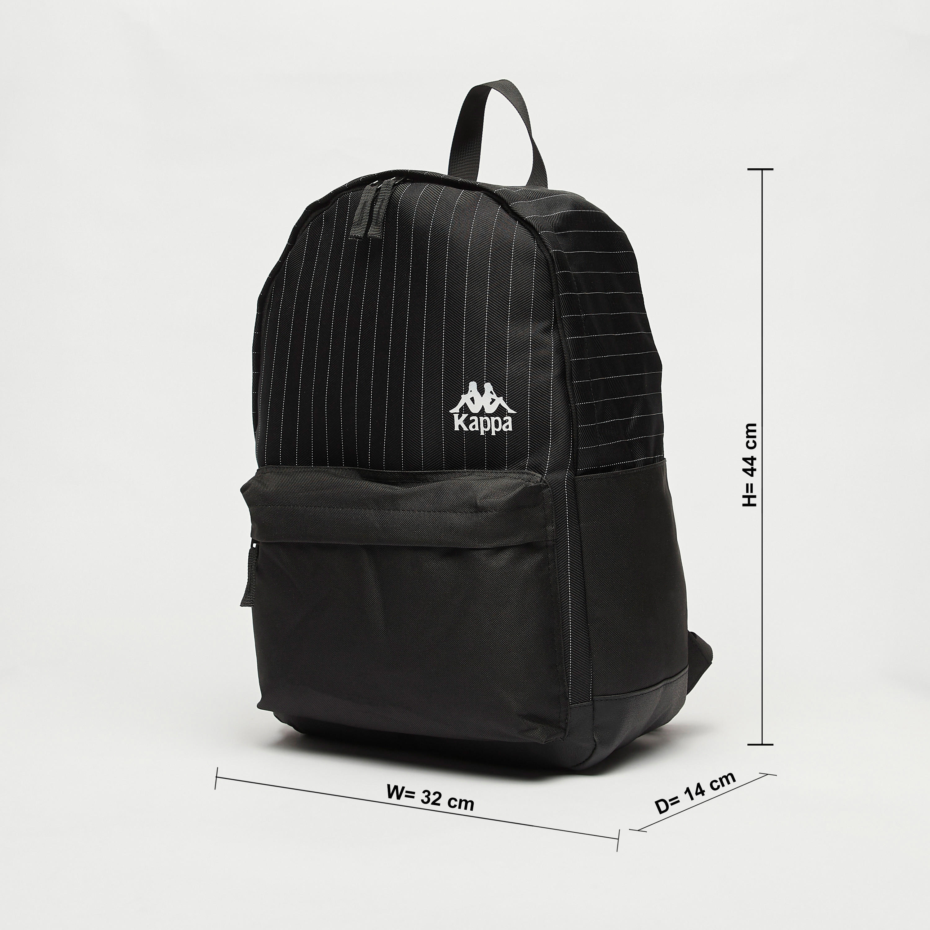 Kappa Logo Print Backpack with Adjustable Straps and Zip Closure-men-bags-image-2