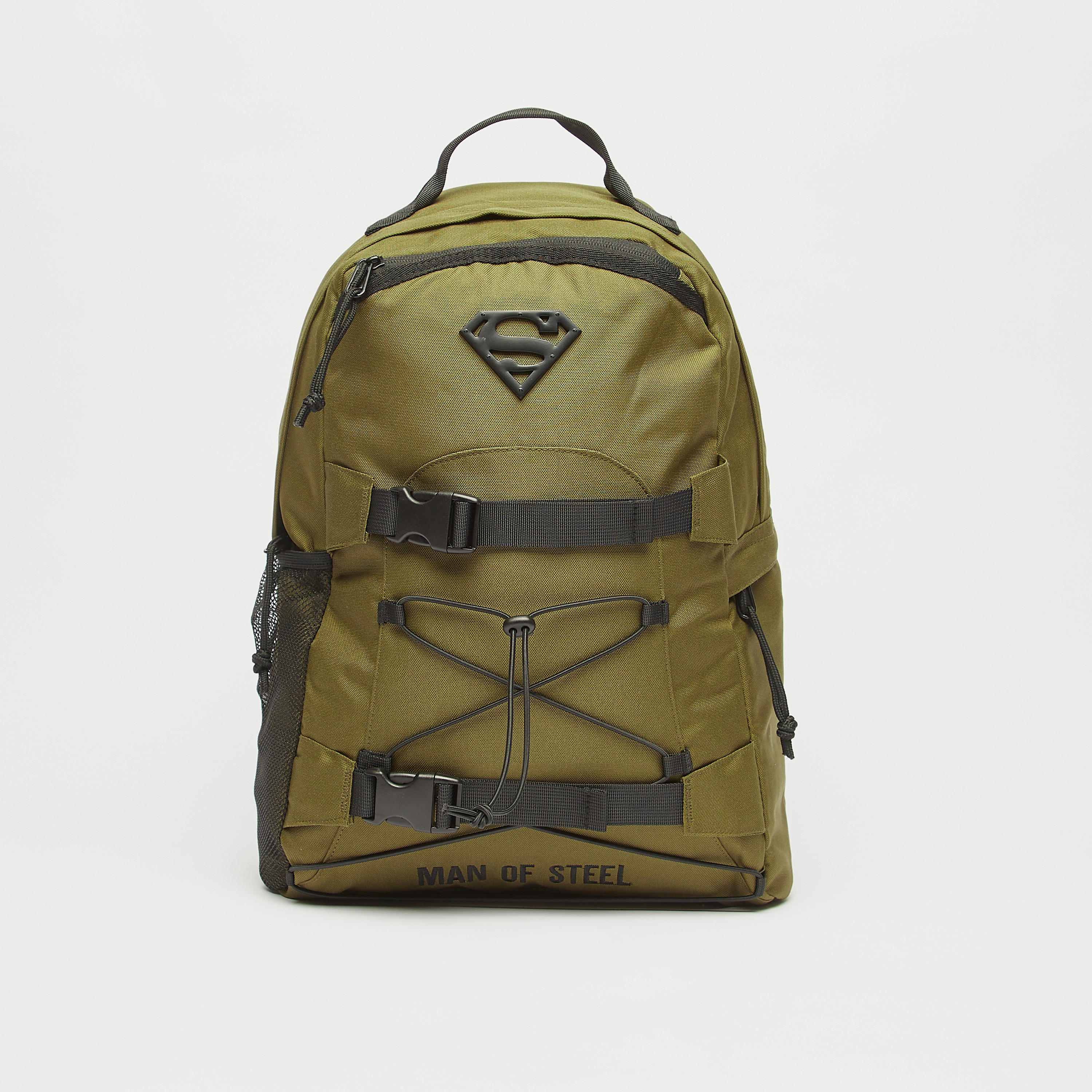 Superman Logo Accent Backpack with Adjustable Straps and Zip Closure-men-bags-image-1