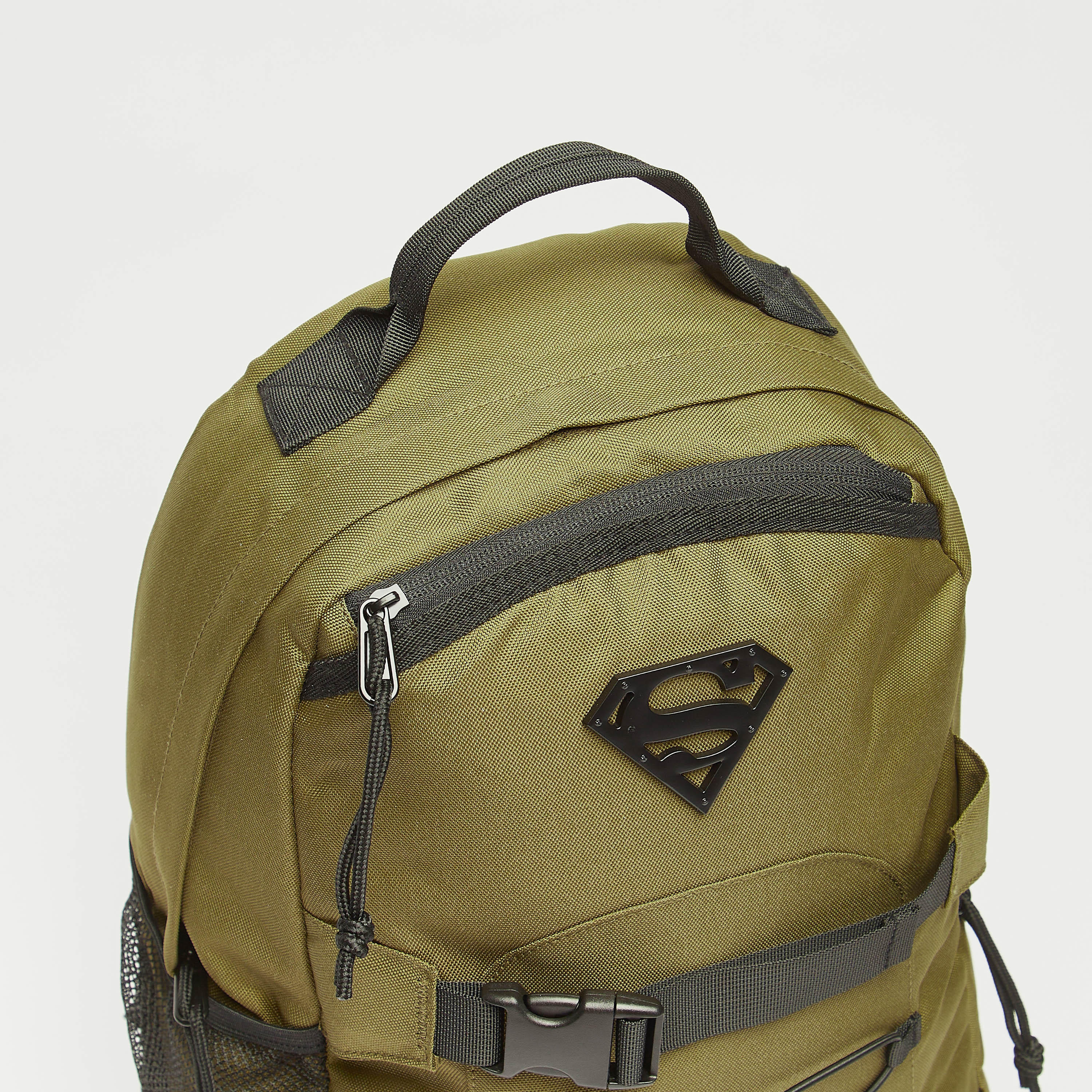 Superman Logo Accent Backpack with Adjustable Straps and Zip Closure-men-bags-image-5
