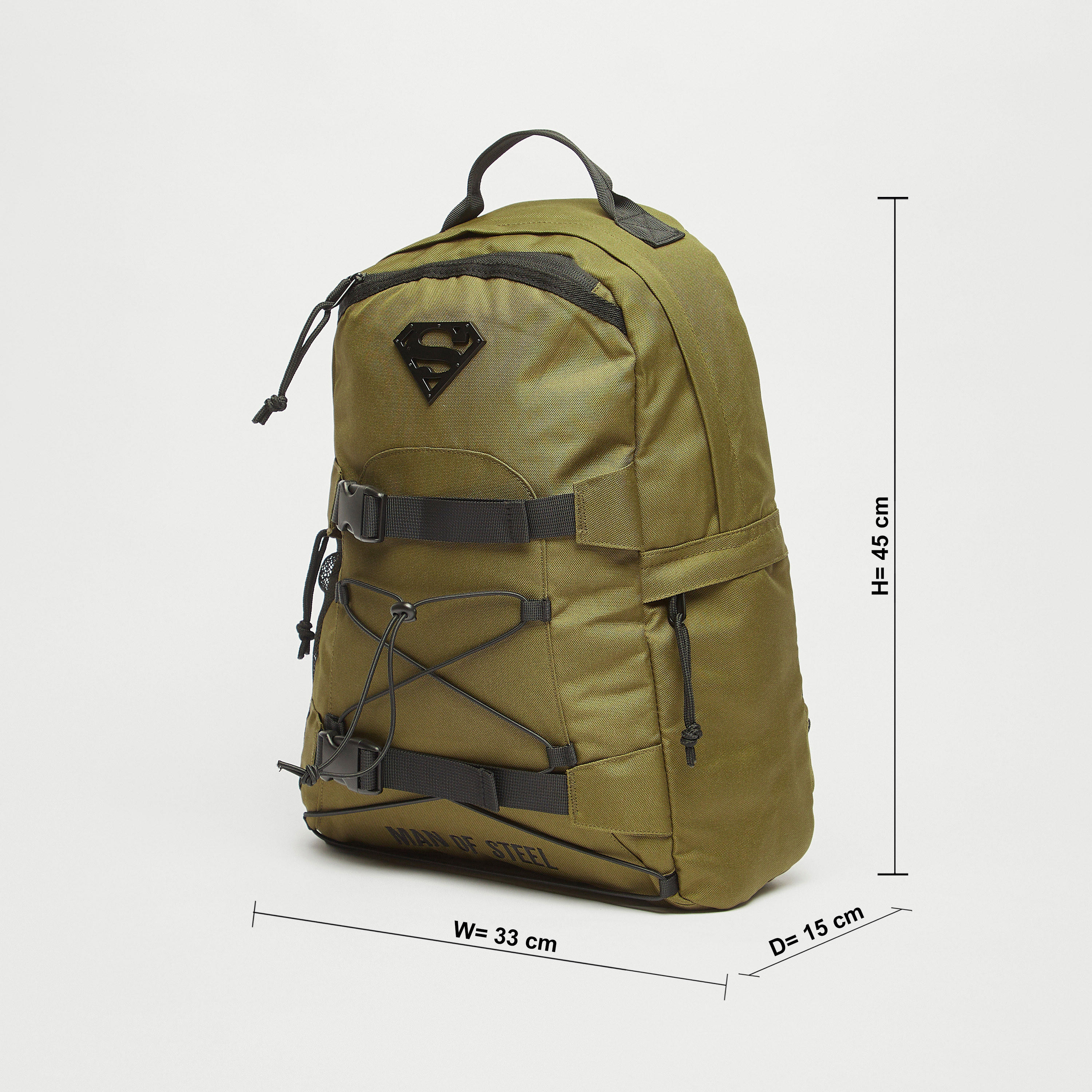 Superman Logo Accent Backpack with Adjustable Straps and Zip Closure-men-bags-image-2