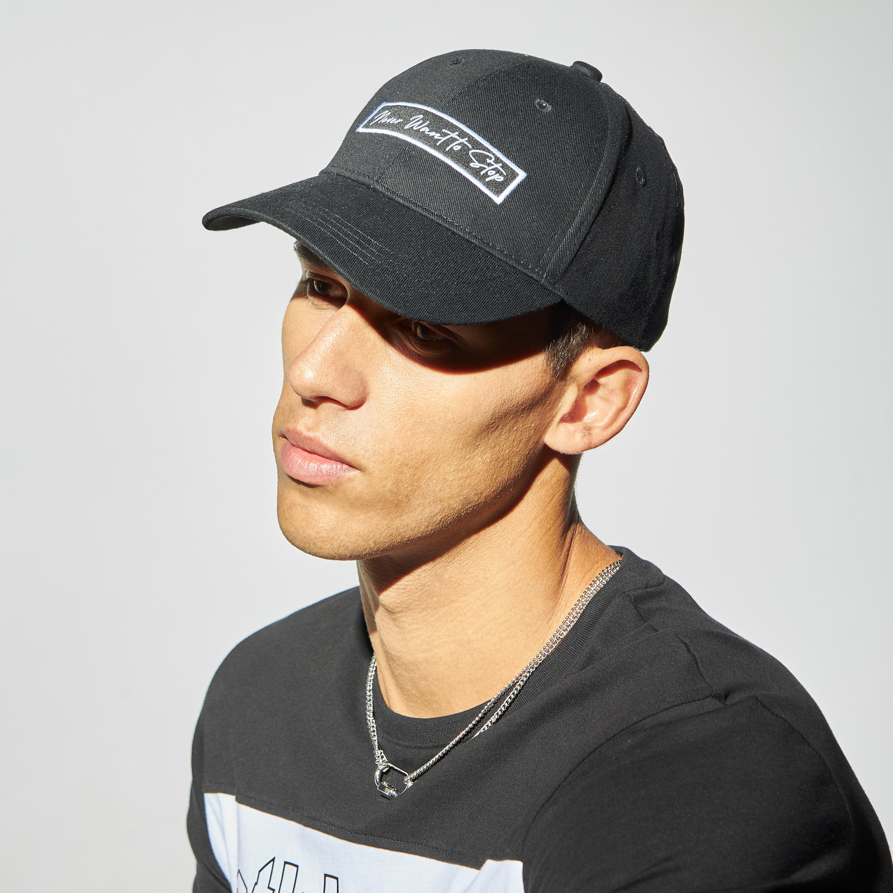 Slogan Embroidered Cap with Buckled Strap Closure-men-caps-image-2