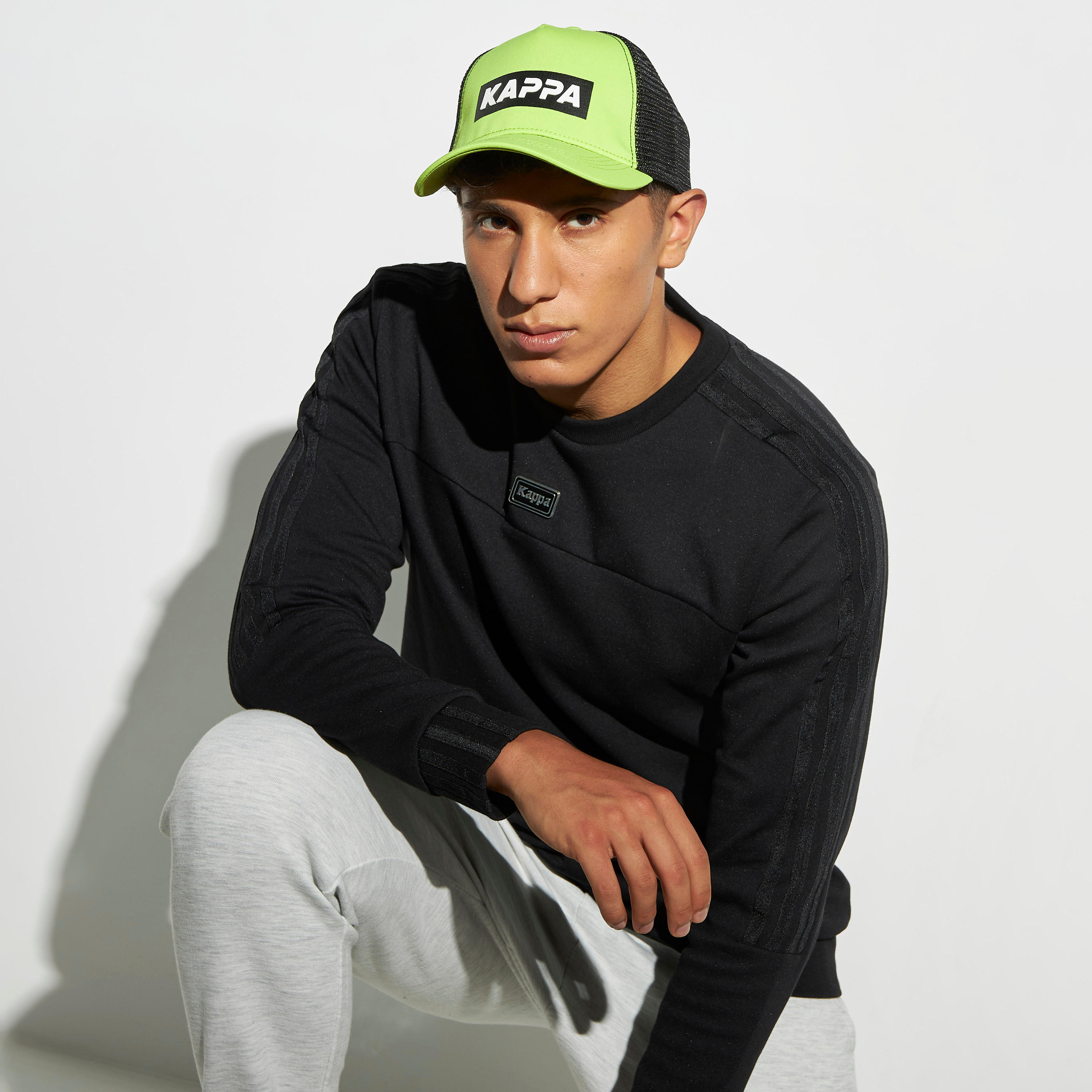 Kappa Colourblock Logo Print Mesh Cap with Snap Back Closure-men-clothing-sportswearandactivewear-accessories-image-2