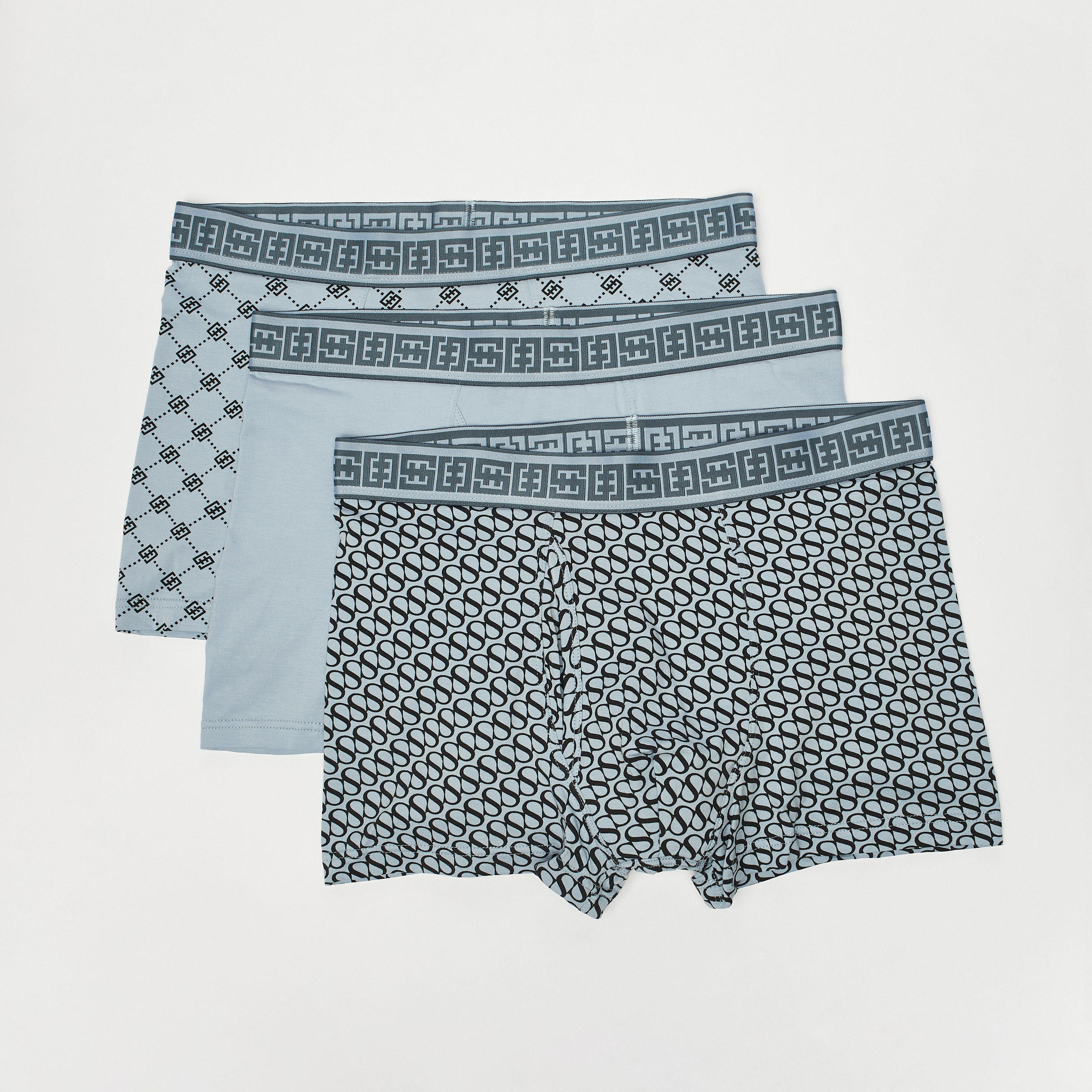 شورت ترانك بخصر مطّاطي - طقم 3 قطع متنوعة-men-clothing-innerwear-underwear-image-1