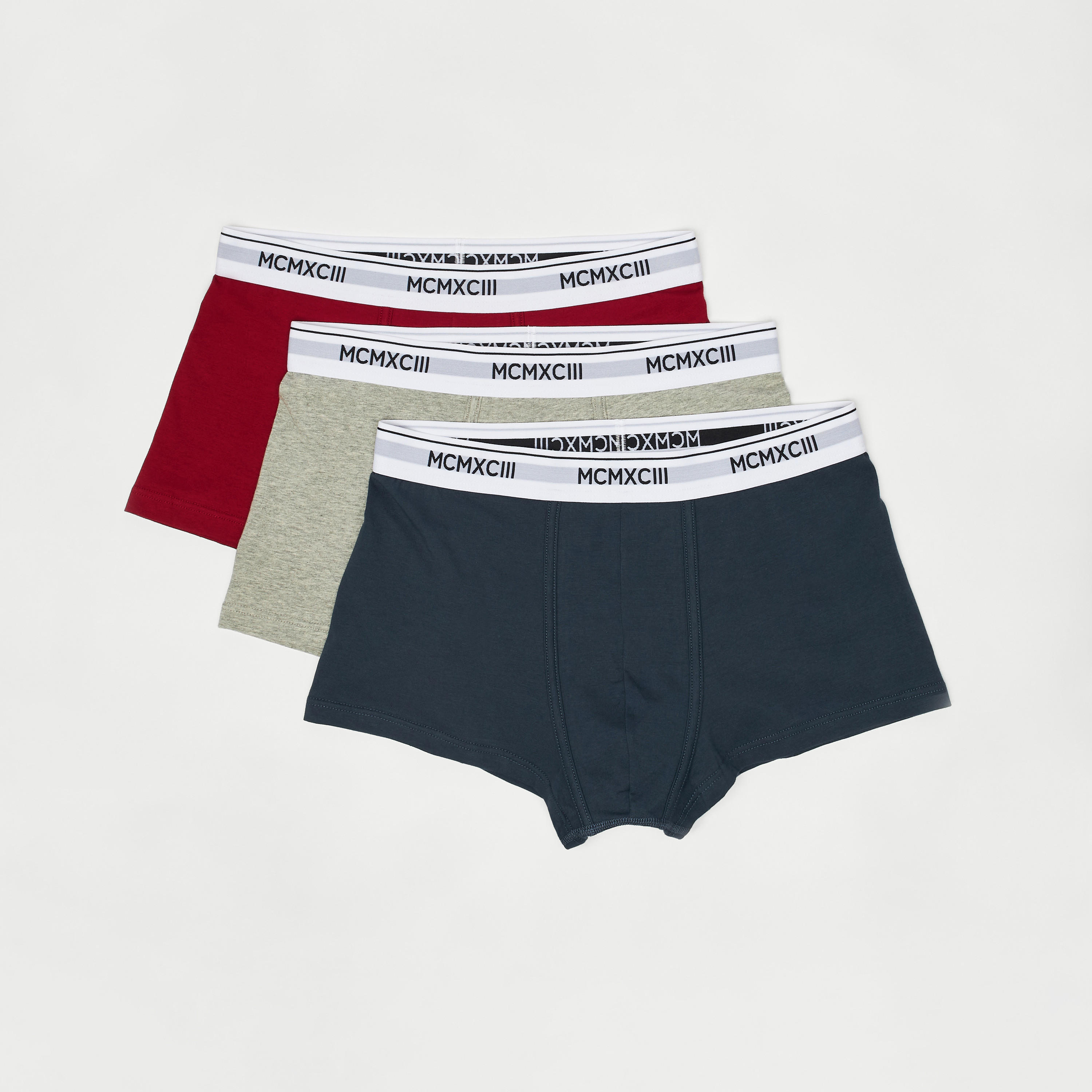 سراويل داخليّة هيبستر سادة بخصر مطّاطي - طقم من 3 قطع-men-clothing-innerwear-underwear-image-1