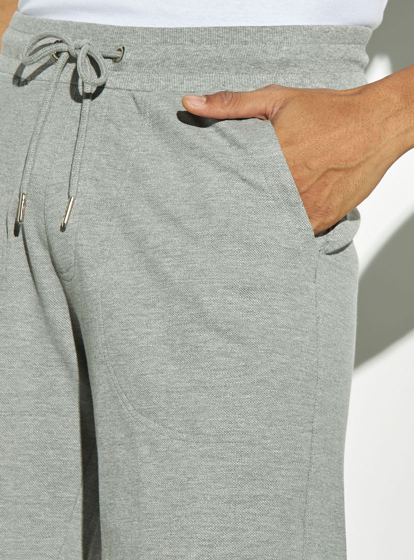 Solid Pique Shorts with Drawstring Closure and Pockets-men-clothing-nightwear-pyjamaandshorts-image-4