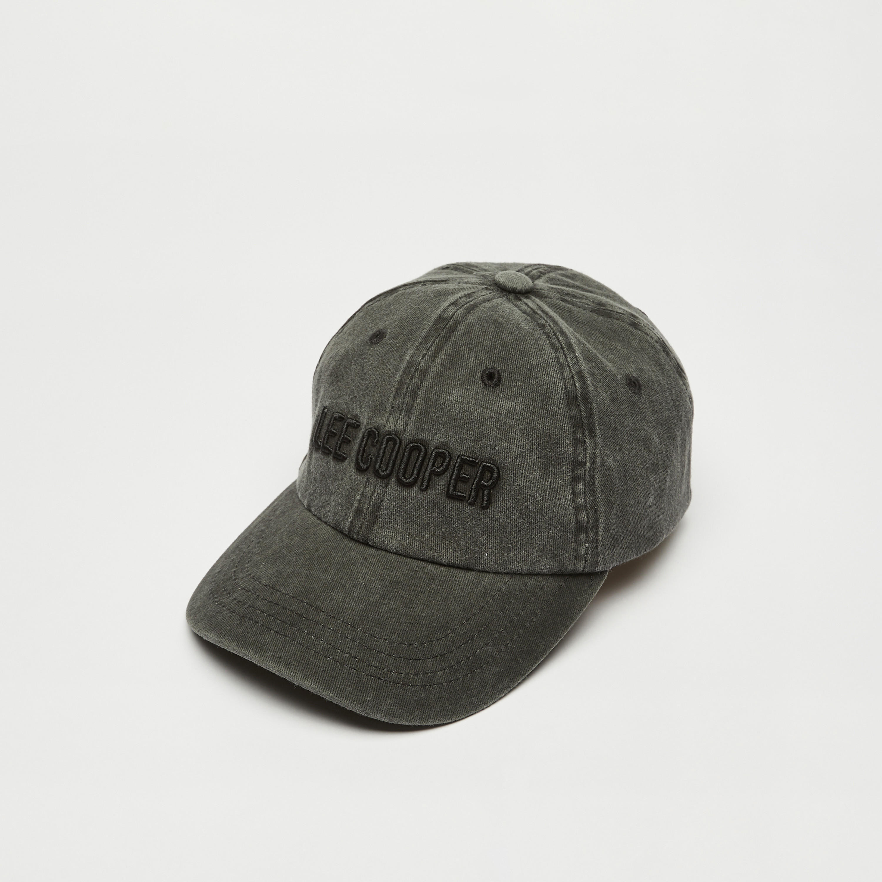 Lee Cooper Logo Embroidered Cap with Buckled Strap Closure-men-caps-image-1