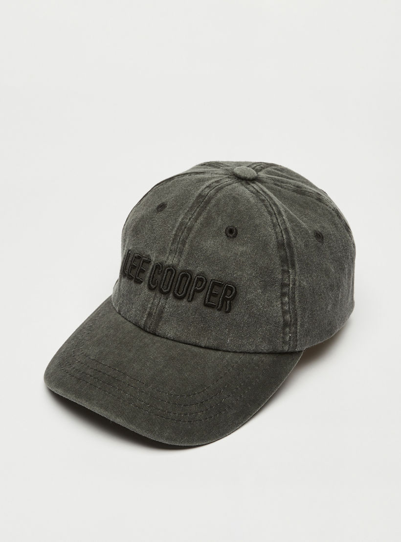 Lee Cooper Logo Embroidered Cap with Buckled Strap Closure-men-caps-image-1