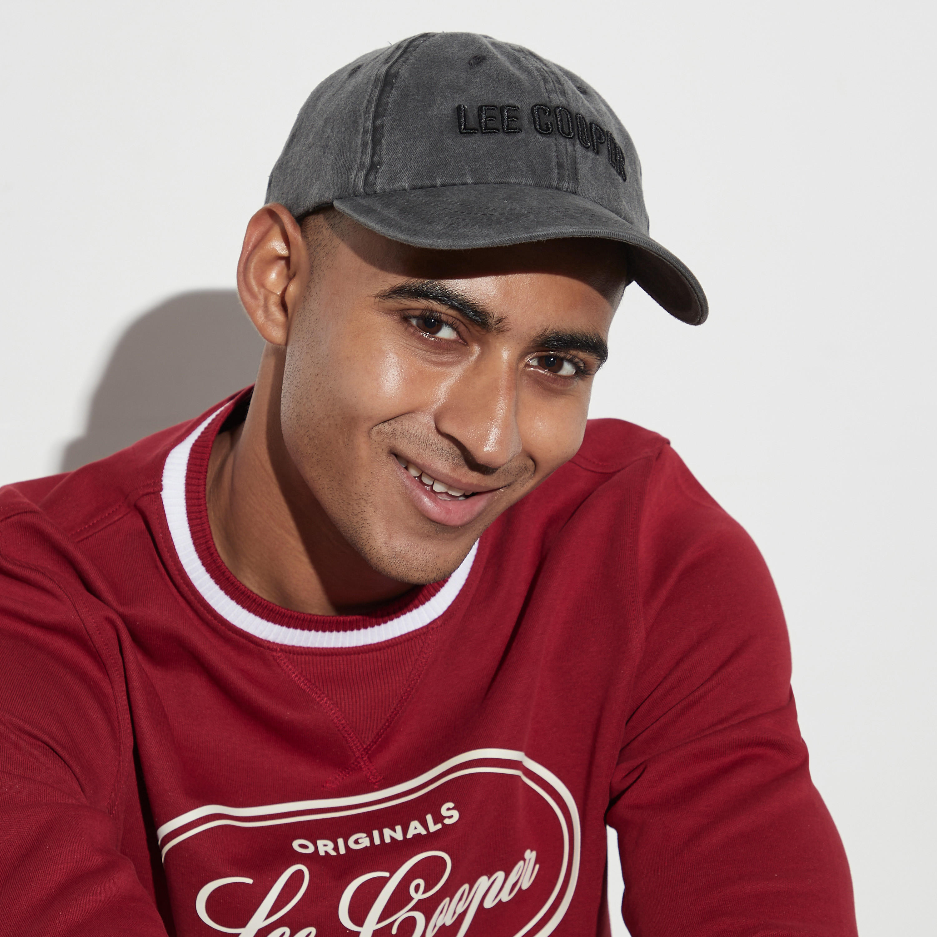 Lee Cooper Logo Embroidered Cap with Buckled Strap Closure-men-caps-image-2