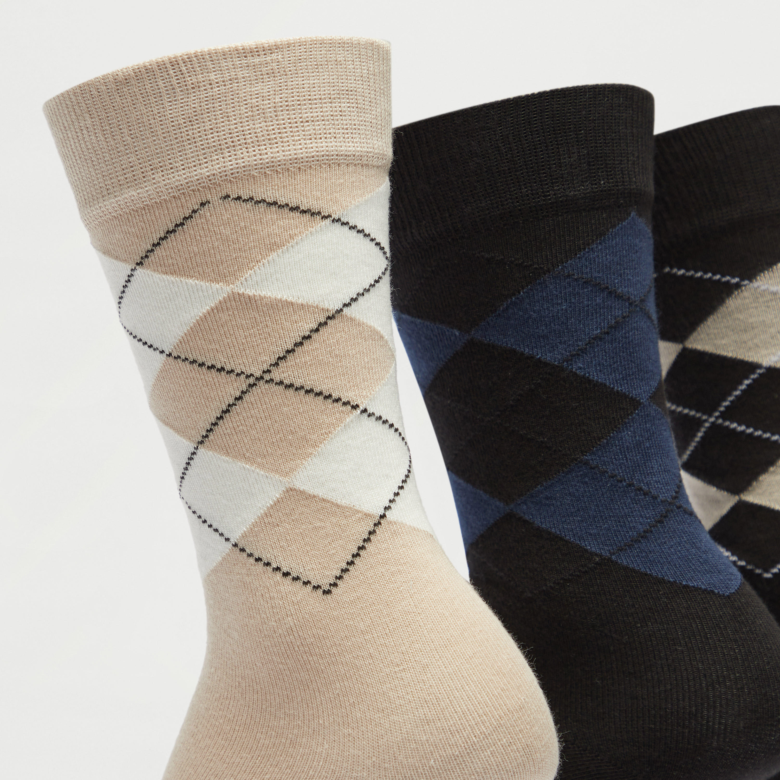 جوارب كاروهات بطول ربلة الساق - طقم 3 أزواج-men-socks-image-4