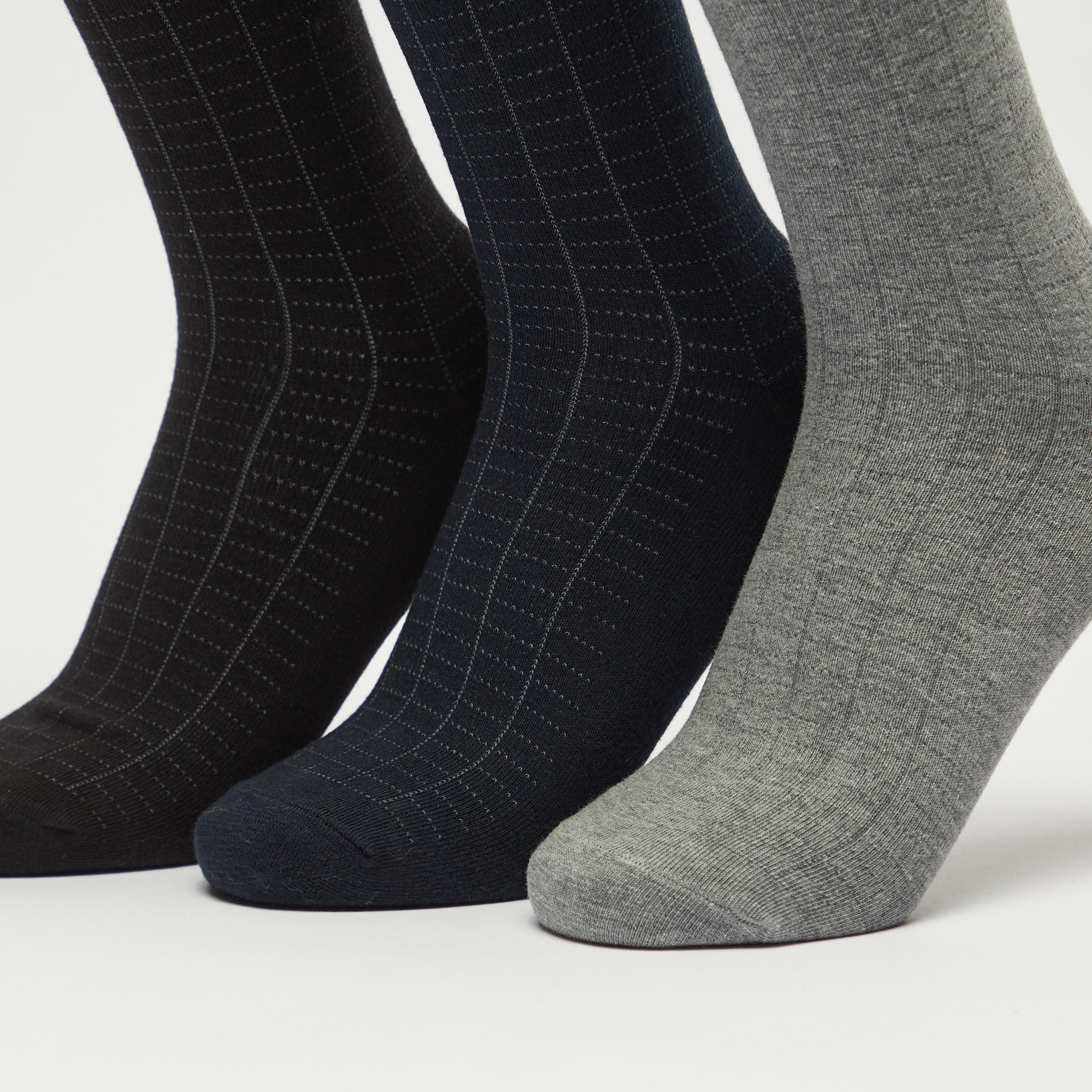 جوارب كاروهات بطول ربلة الساق - طقم 3 أزواج-men-socks-image-3