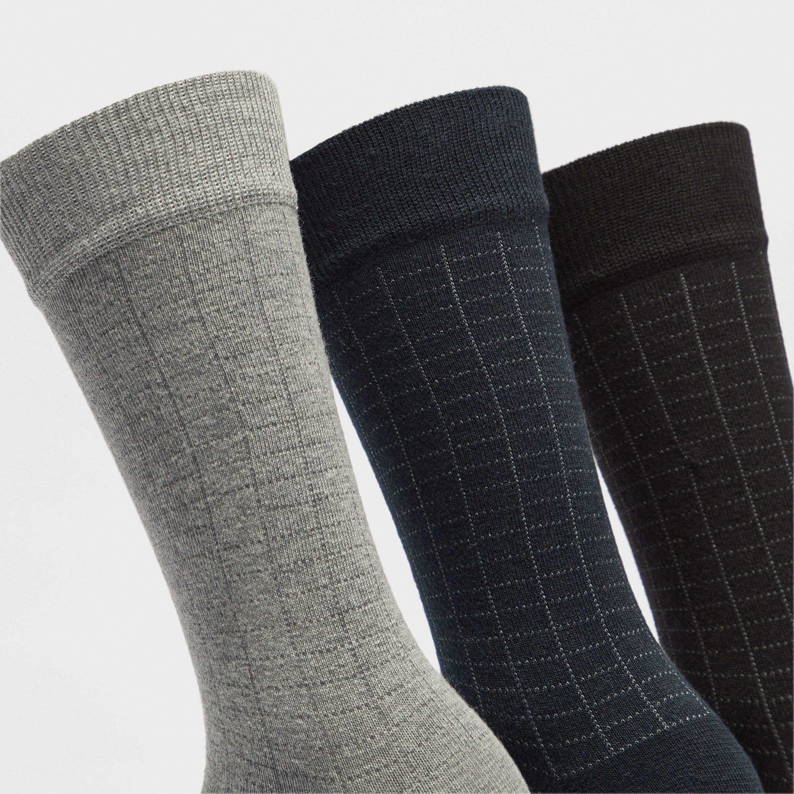 جوارب كاروهات بطول ربلة الساق - طقم 3 أزواج-men-socks-image-4