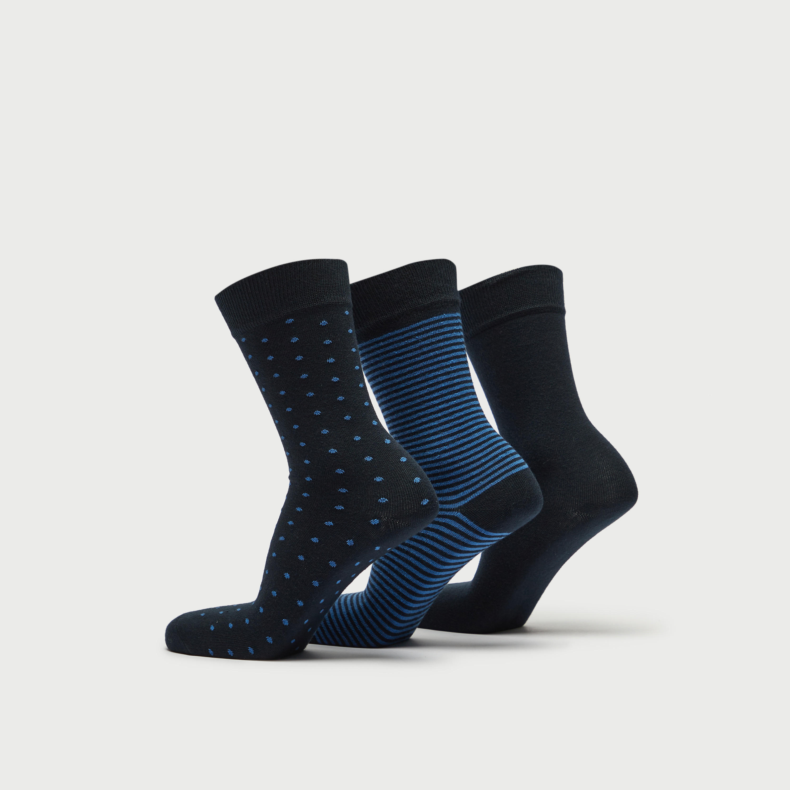 جوارب متنوّعة بطول متوسط - طقم 3 أزواج-men-socks-image-2