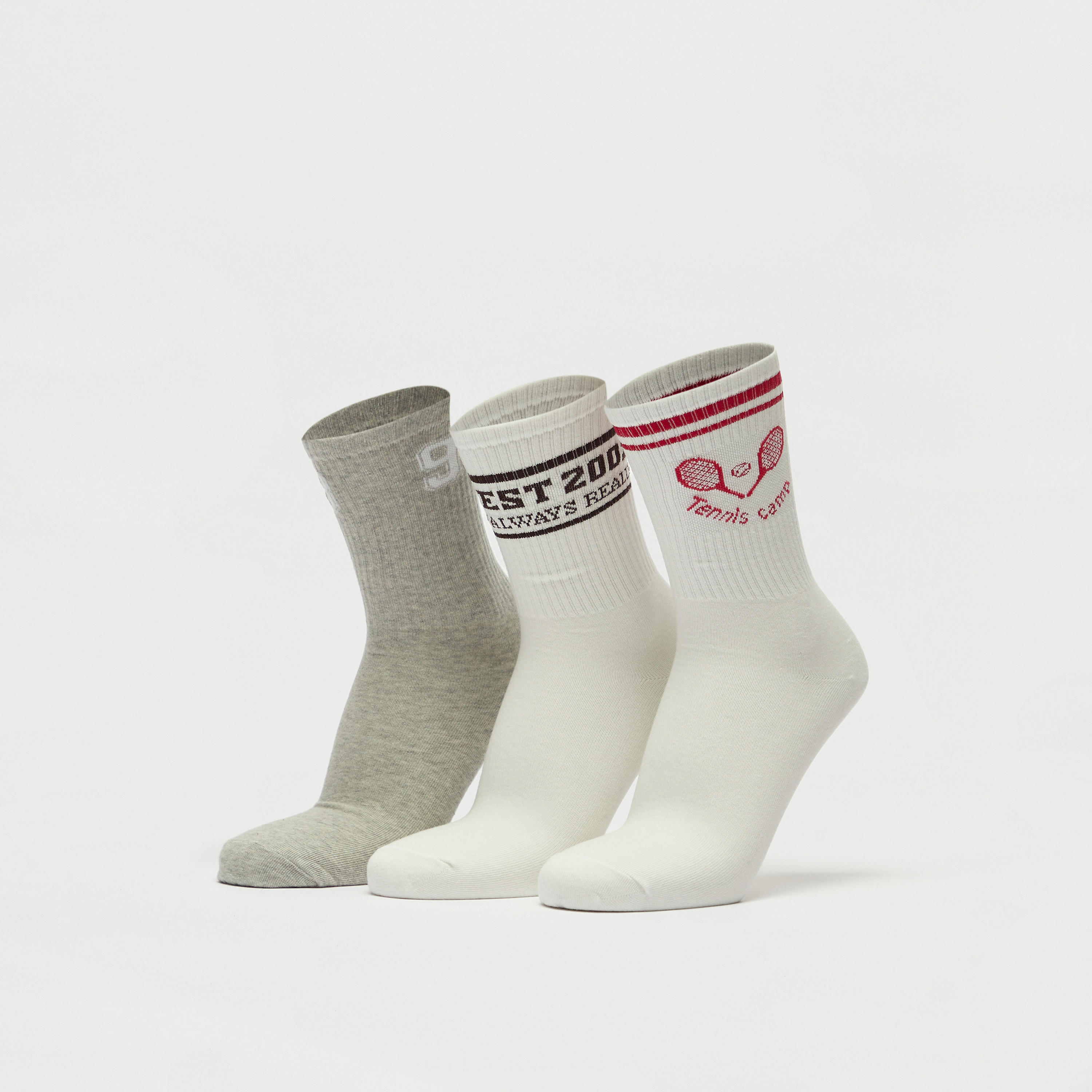 جوارب بطول ربلة السّاق بطبعات - طقم 3 أزواج-men-socks-image-1