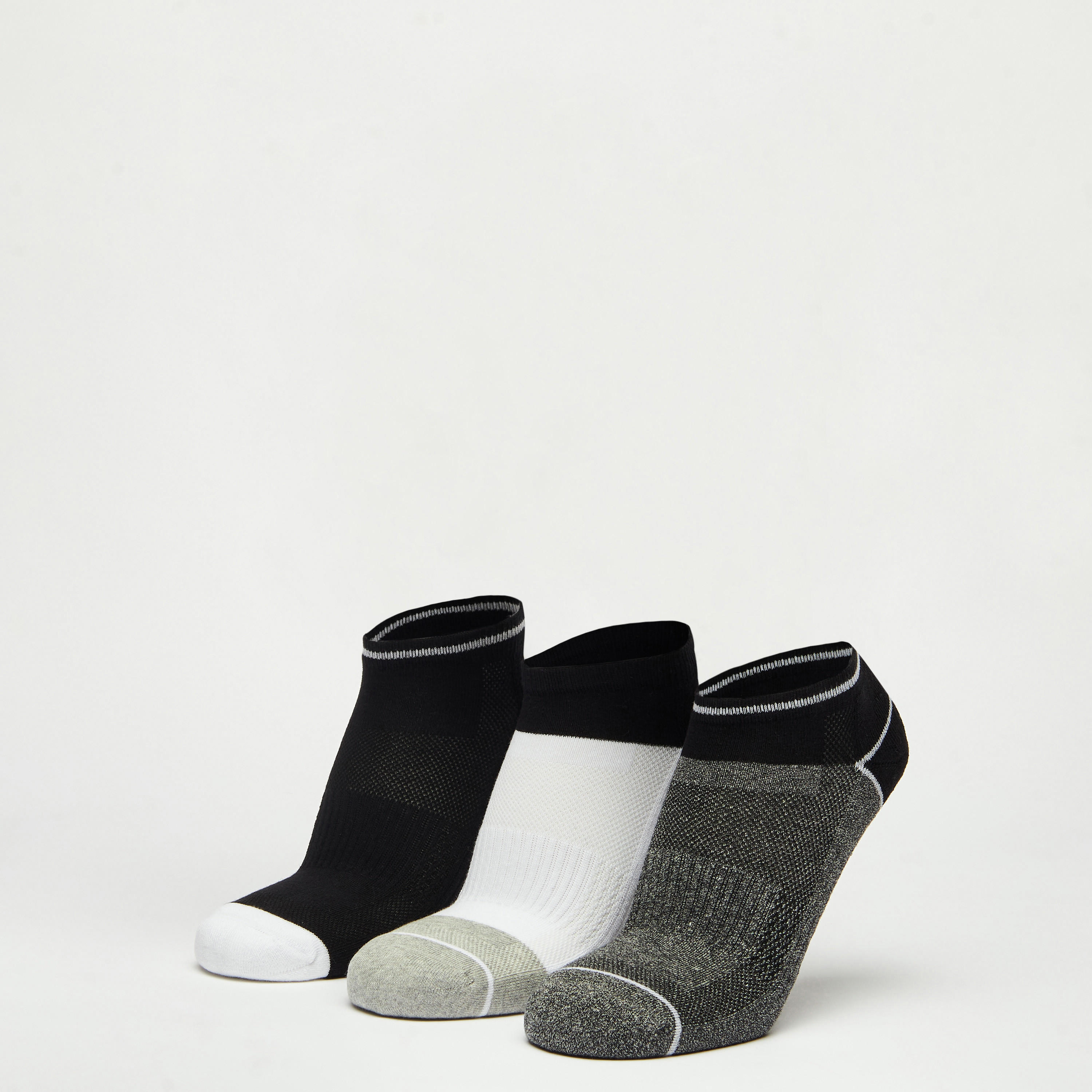 طقم جوارب 3 أزواج قوالب ملونة بطول الكاحل-men-socks-image-1
