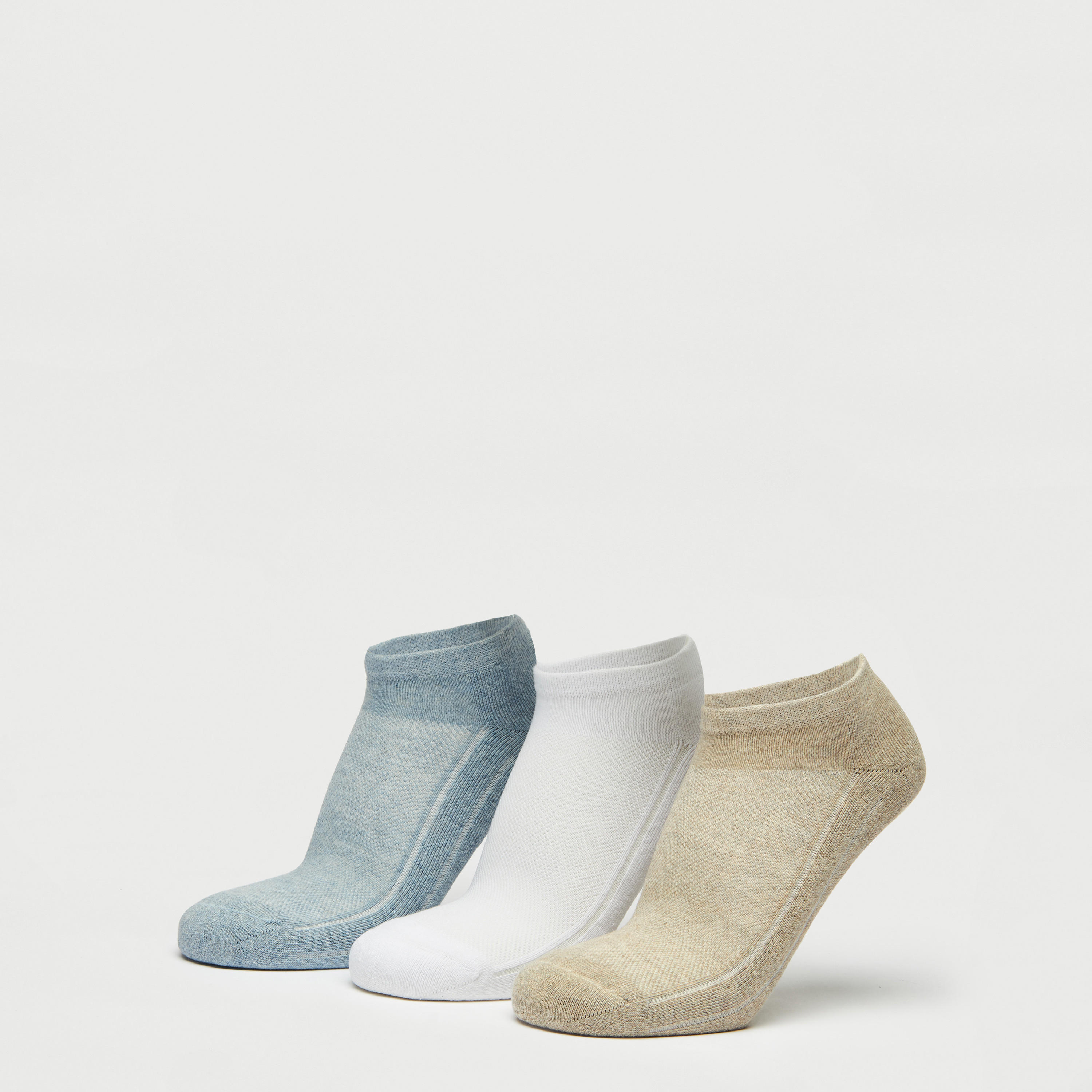 Set of 3 - Textured Ankle Length Sports Socks-men-socks-image-1
