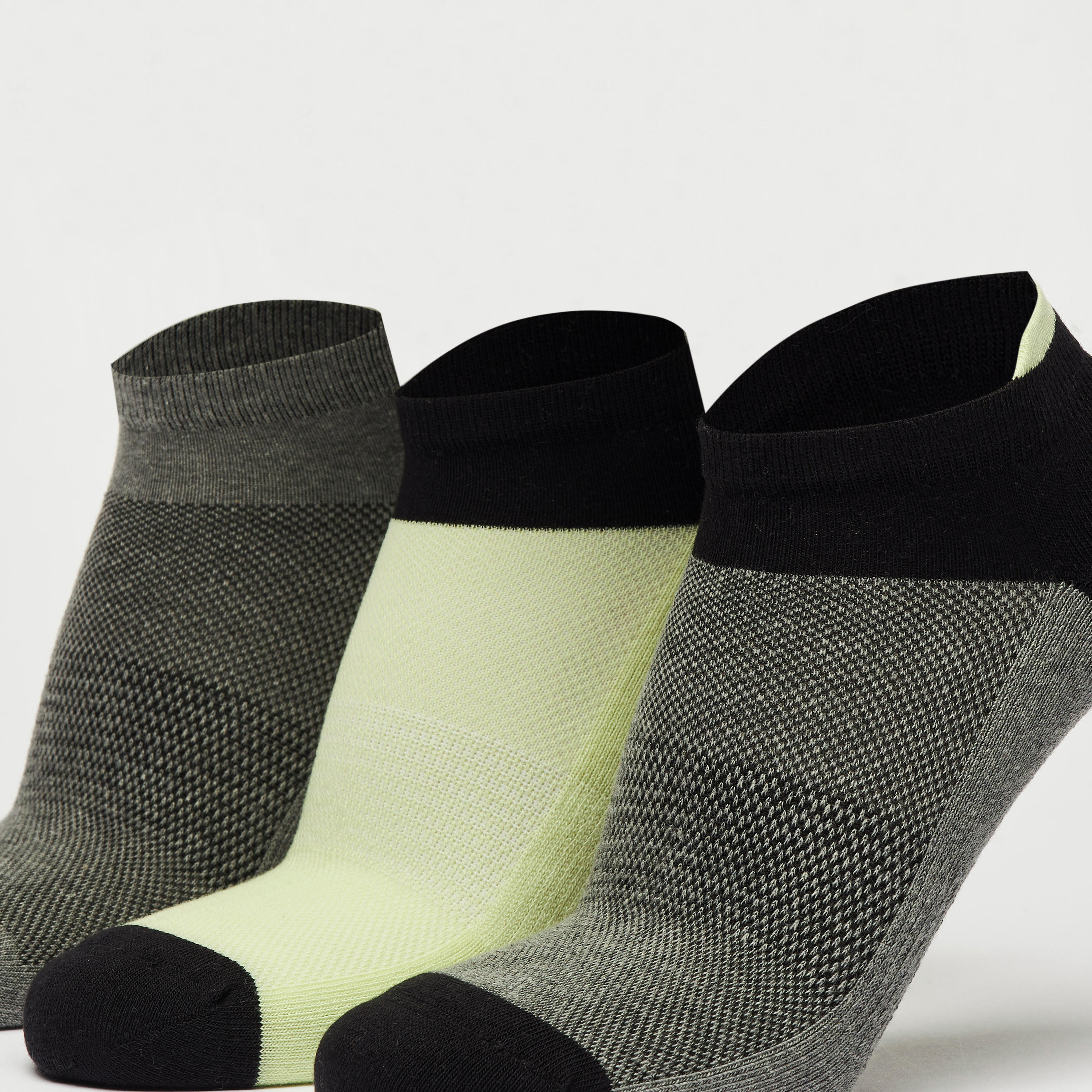 Set of 3 - Colourblock Ankle Length Sports Socks-men-socks-image-2
