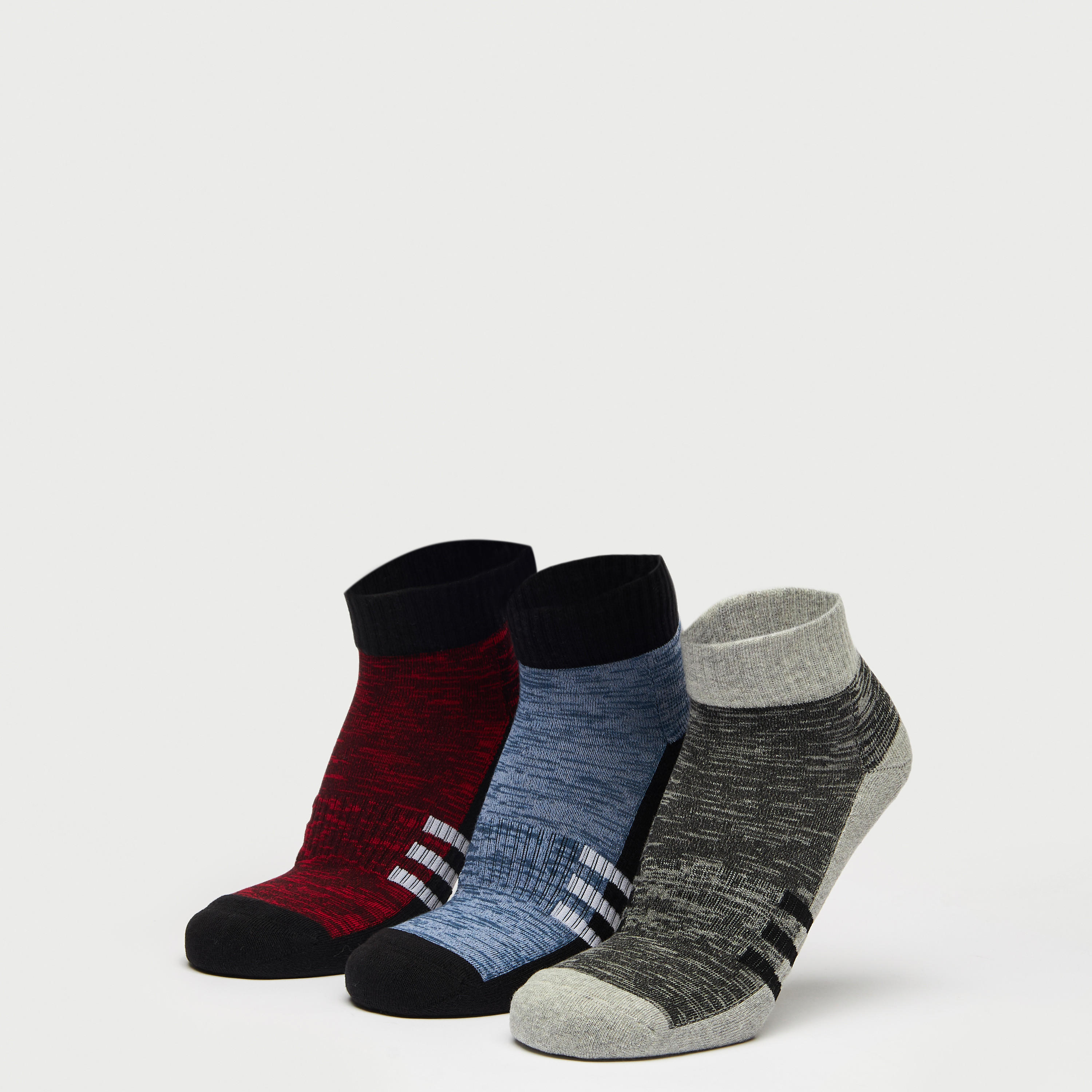 طقم جوارب 3 أزواج بارزة الملمس بطول الكاحل-men-socks-image-1