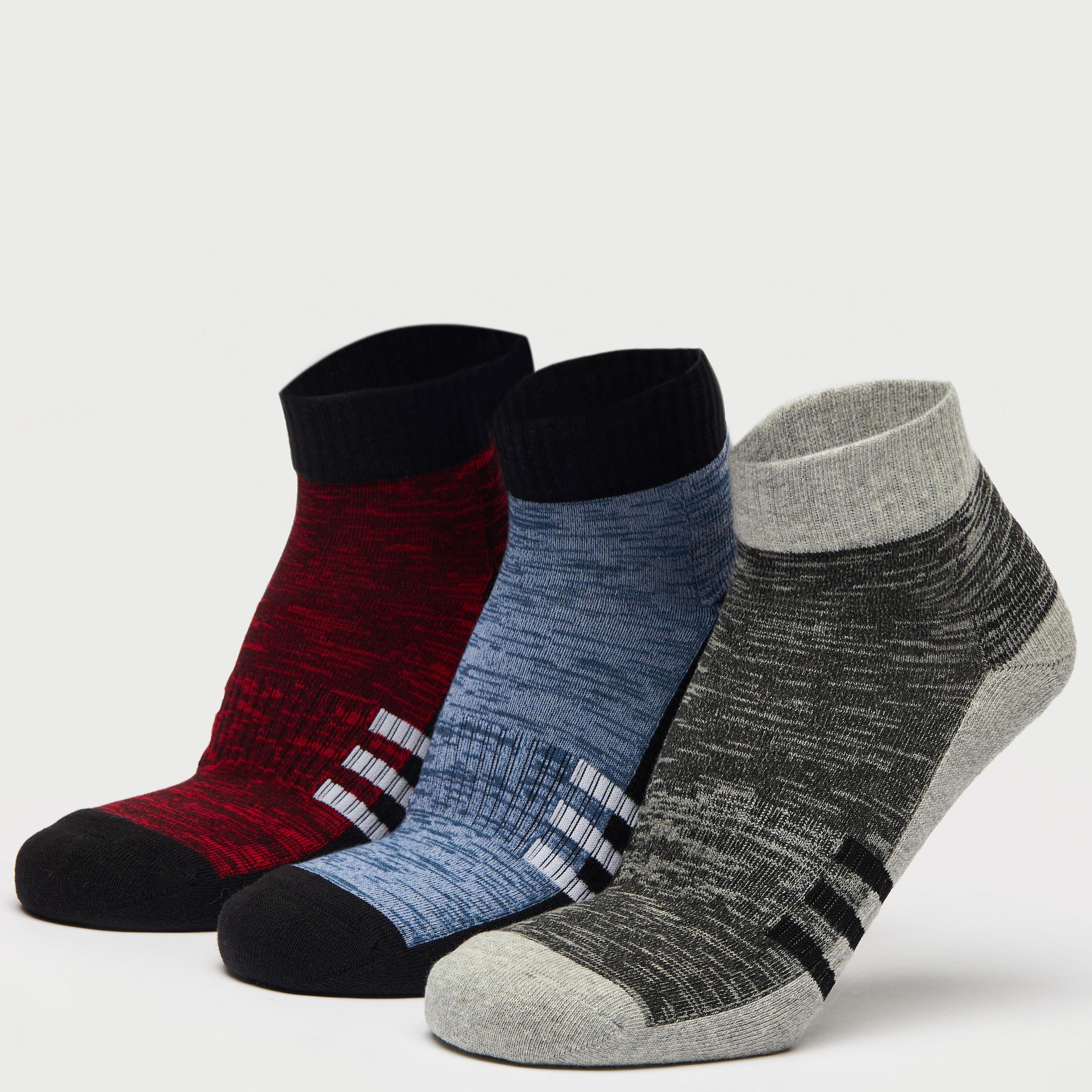 طقم جوارب 3 أزواج بارزة الملمس بطول الكاحل-men-socks-image-2