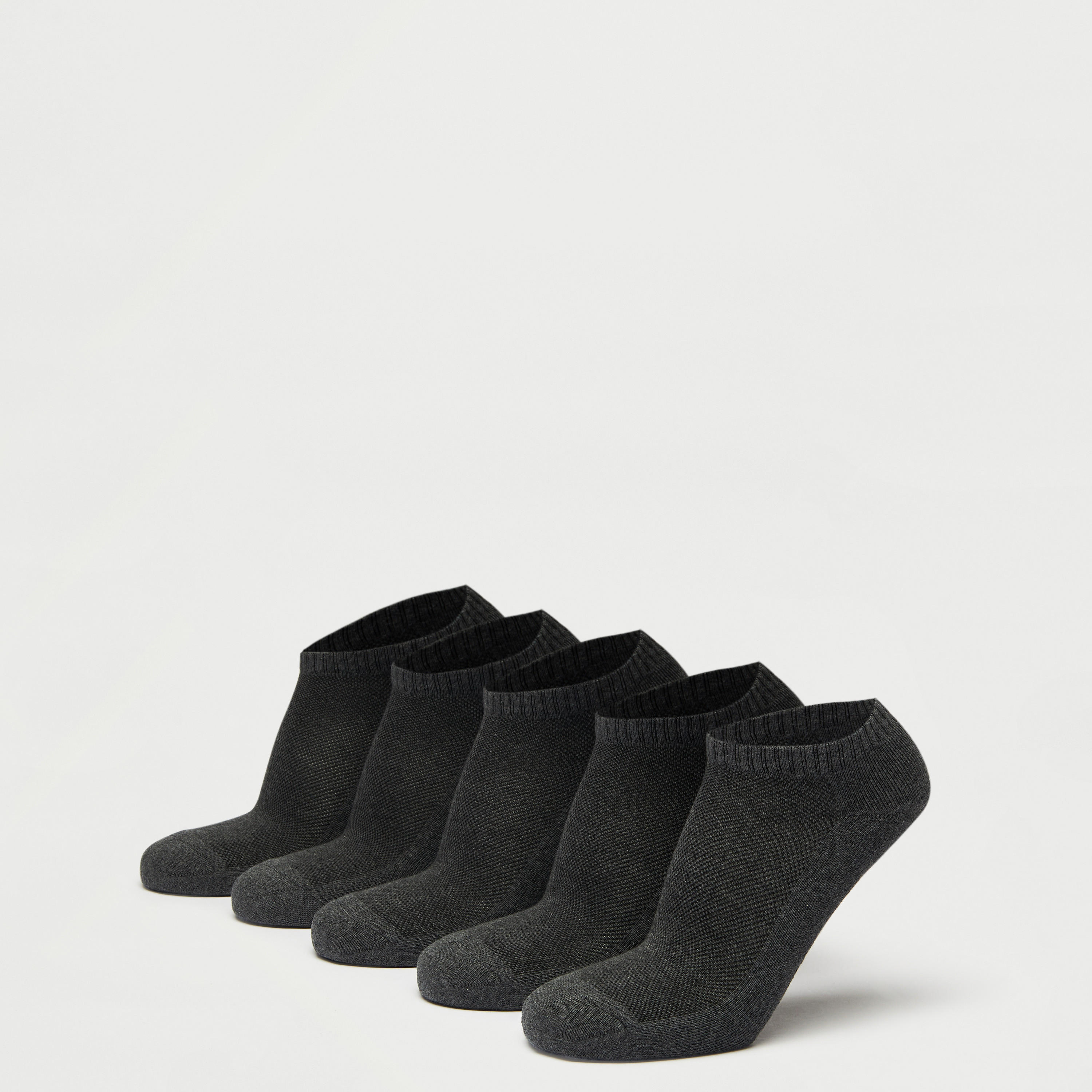 جوارب بارزة الملمس بطول الكاحل - طقم من 5 أزواج-men-socks-image-1