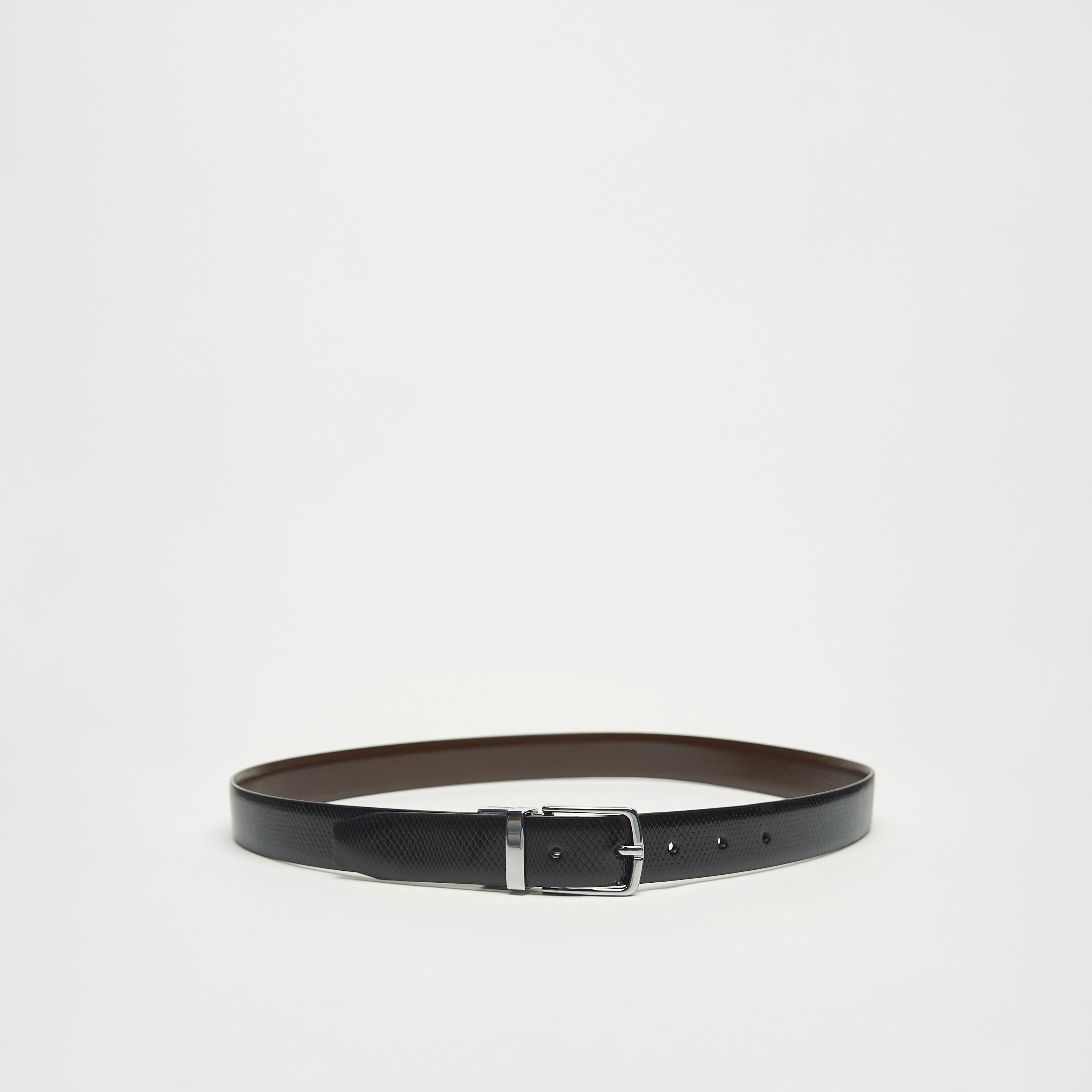 حزام جلد بارز الملمس بإبزيم إغلاق بدبوس-men-beltsandwallets-belts-image-1