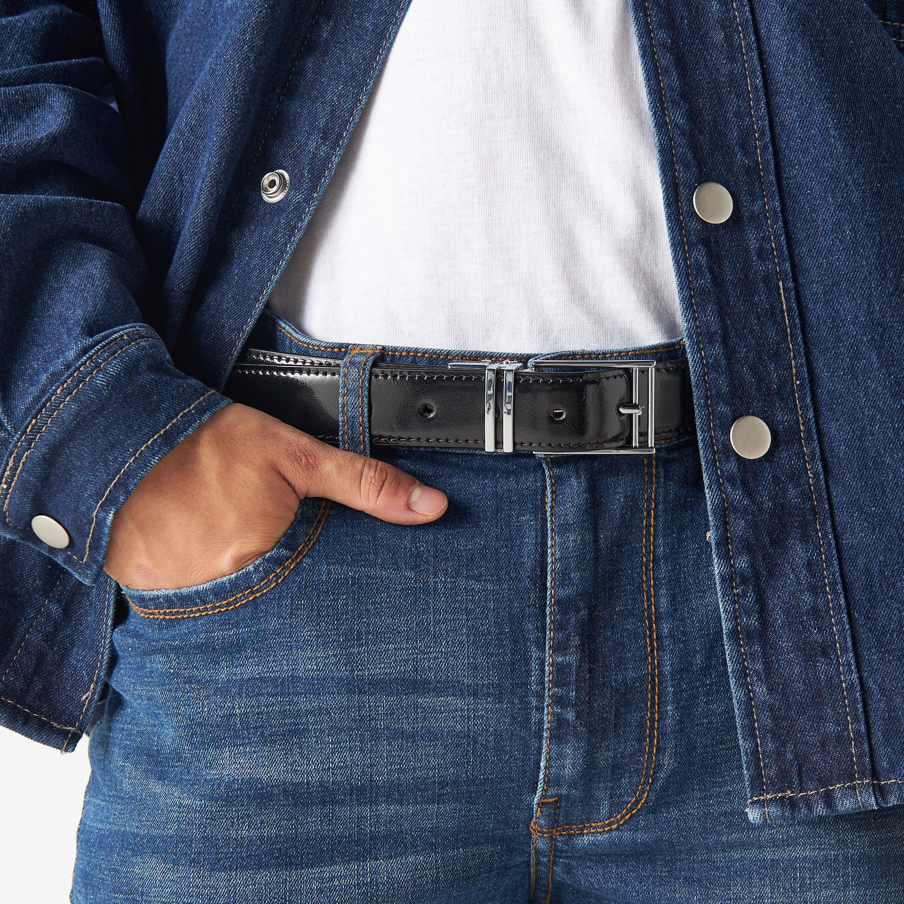 حزام جلد سادة بإبزيم بدبوس للإغلاق-men-beltsandwallets-belts-image-5