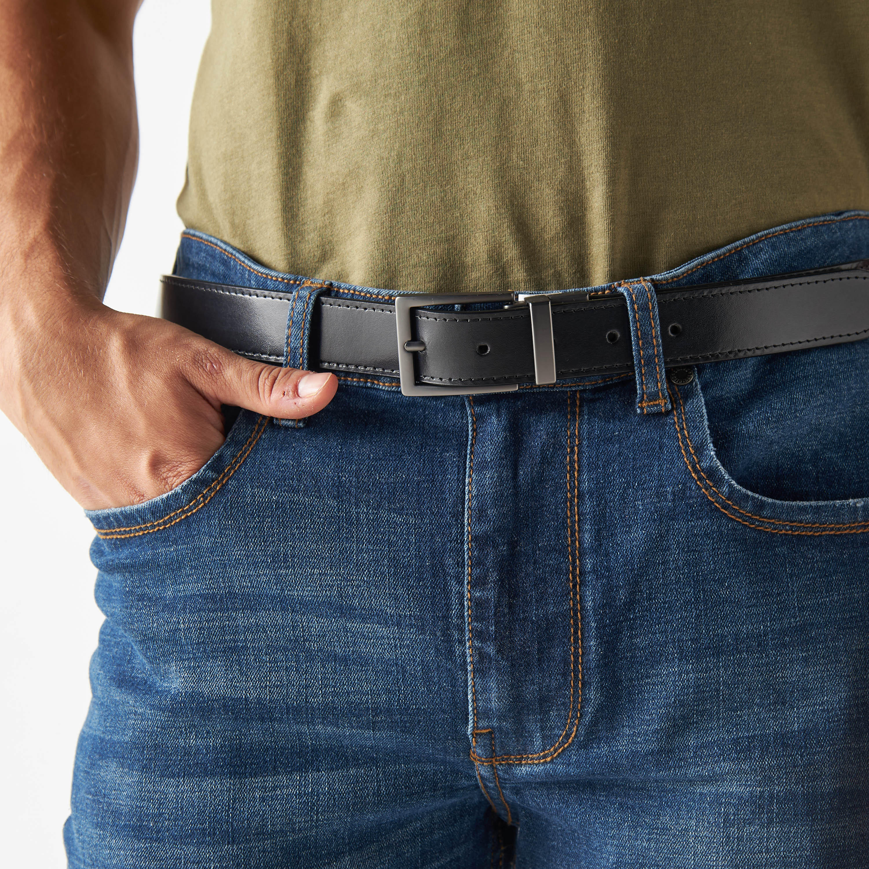 حزام جلد سادة بإبزيم بدبوس للإغلاق-men-beltsandwallets-belts-image-5