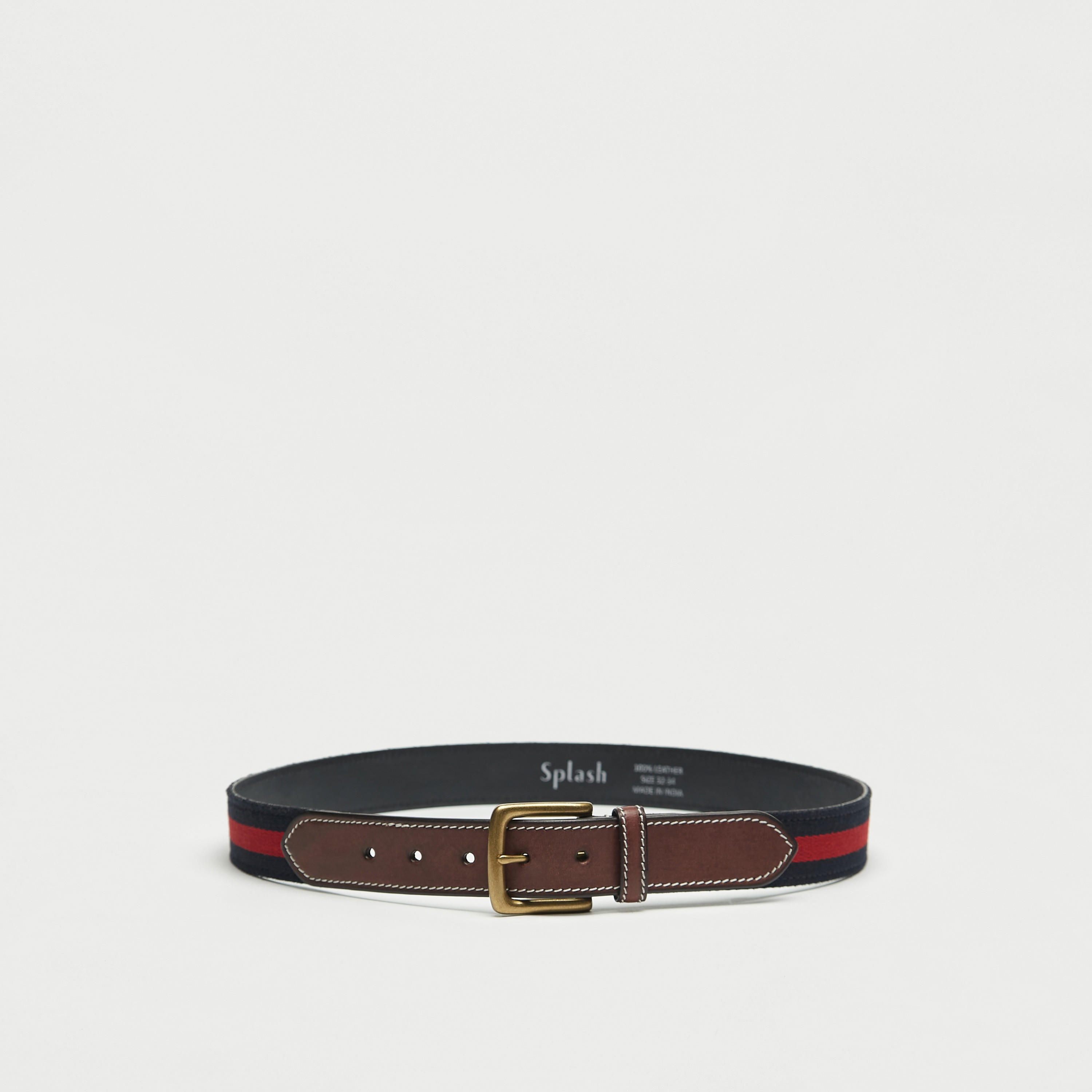 Striped Leather Belt with Pin Buckle Closure-men-beltsandwallets-belts-image-1